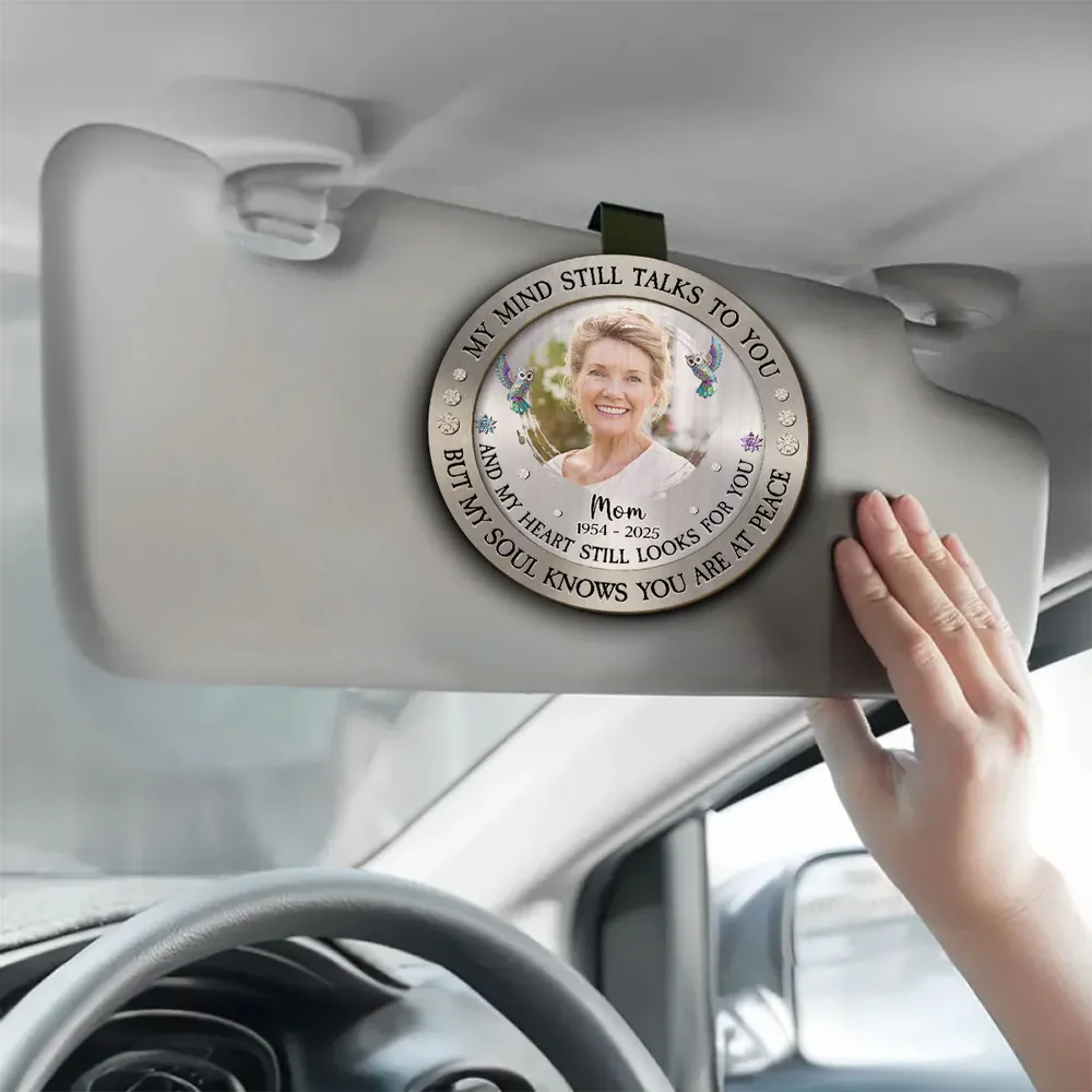 My Mind Still Talks To You - Personalized Custom Car Visor Clip - Image 4