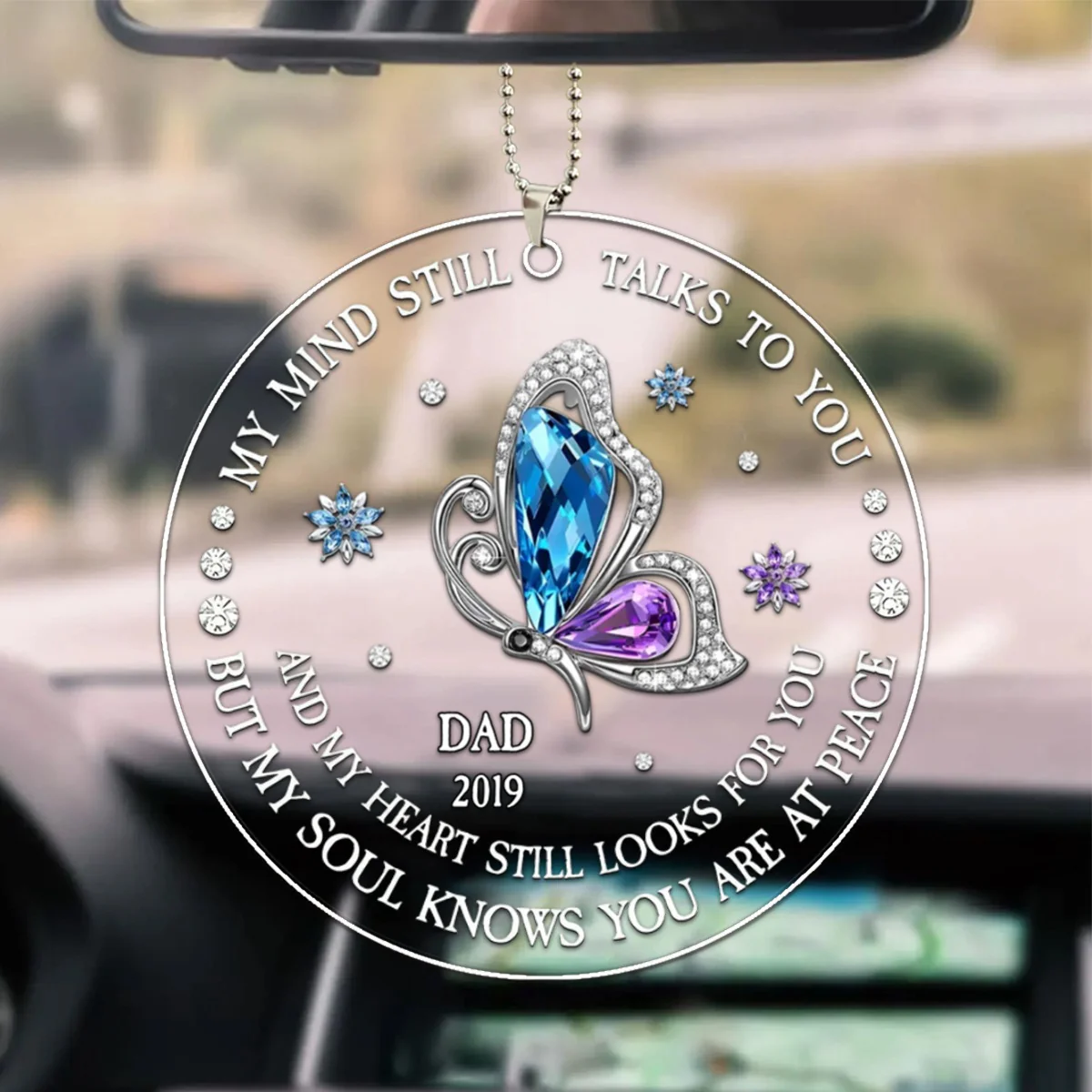 My Soul Knows You Are At Peace - Memorial Personalized Custom Car Ornament - Image 2