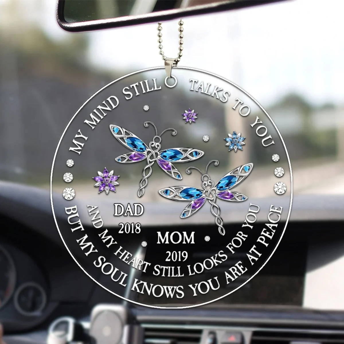 My Soul Knows You Are At Peace - Memorial Personalized Custom Car Ornament - Image 4