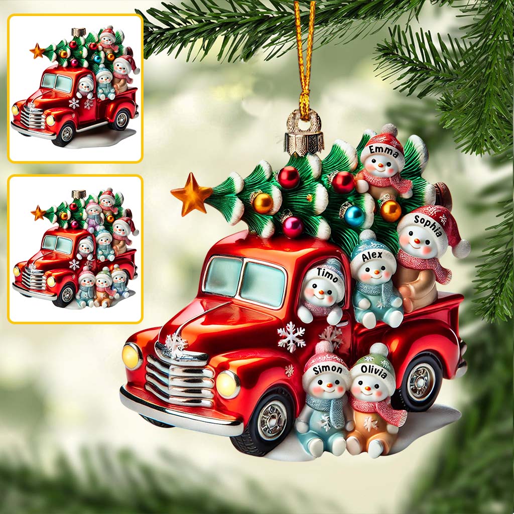 Nana's Cute Little Snowman Personalized Ornament - Image 2