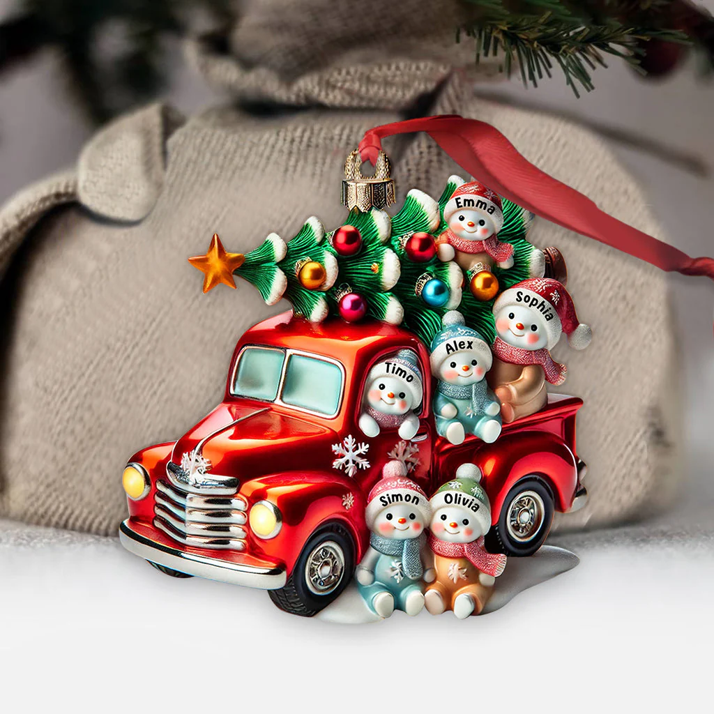Nana's Cute Little Snowman Personalized Ornament - Image 3