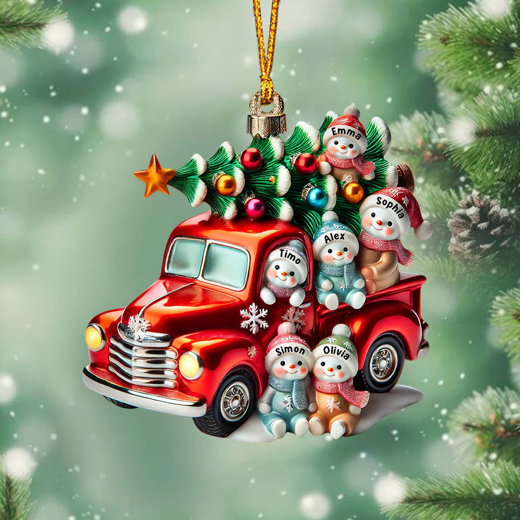Nana's Cute Little Snowman Personalized Ornament - Image 4