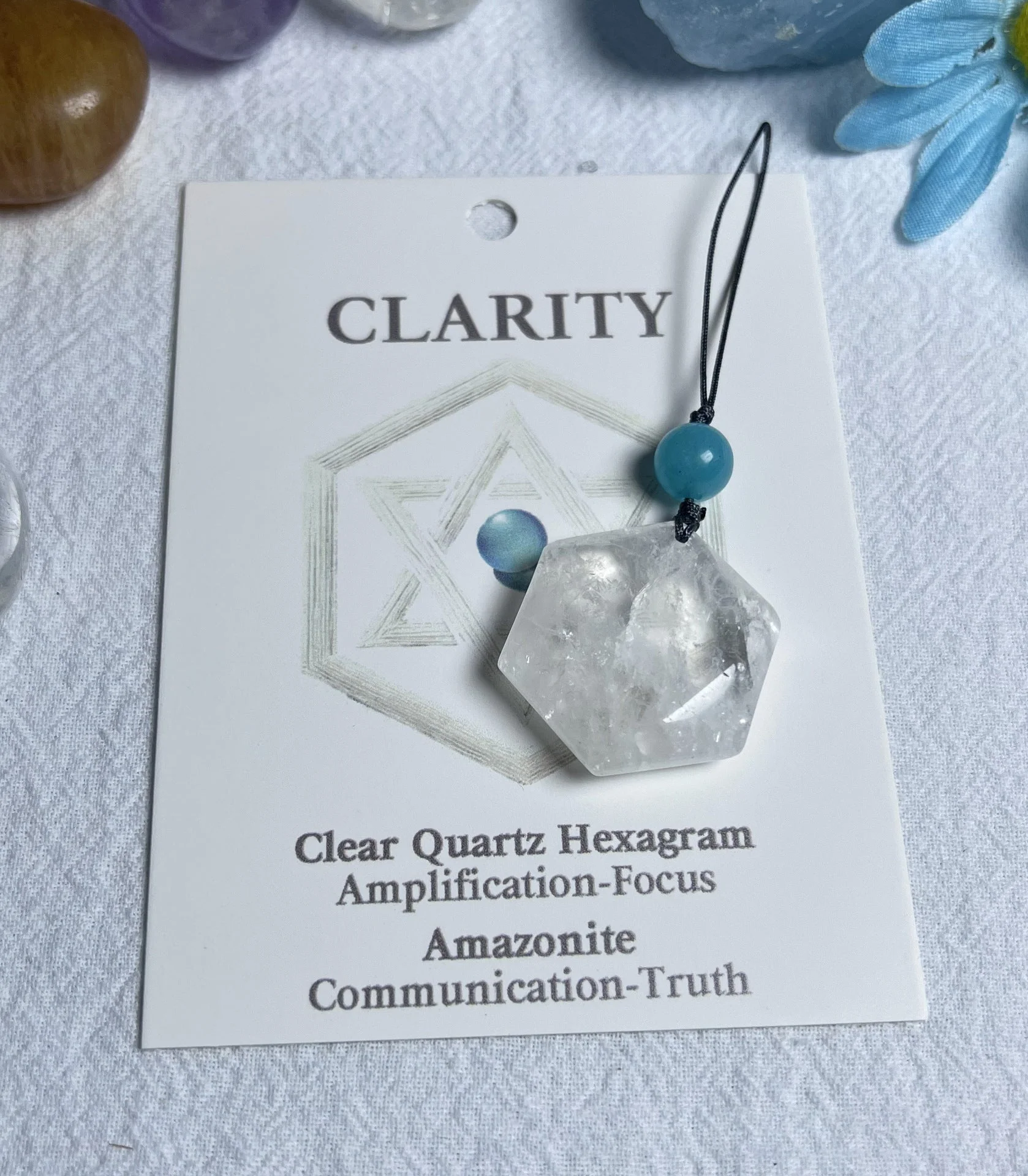 Natural crystal pendant-hexagon star crystal ornament - Image 10