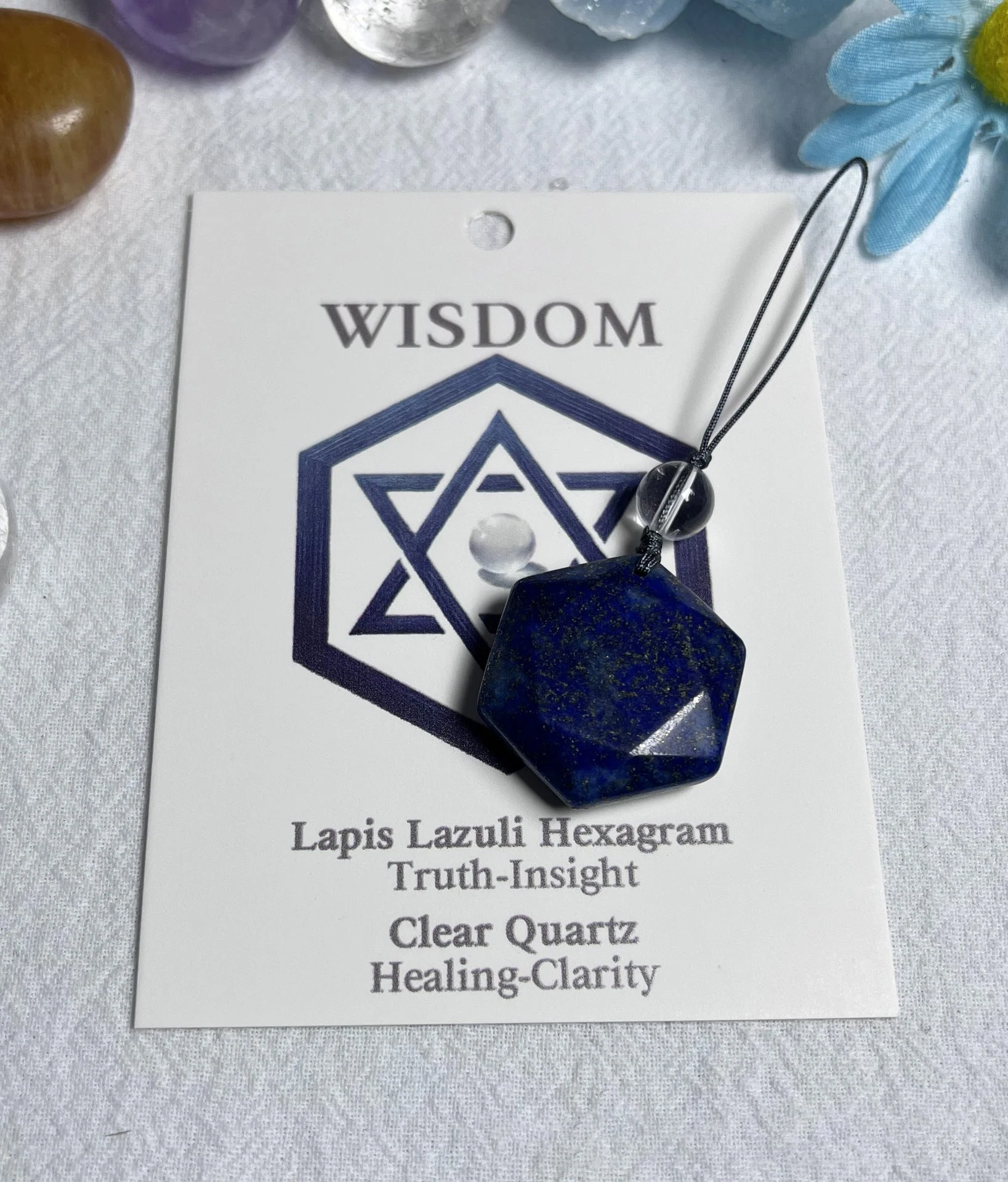 Natural crystal pendant-hexagon star crystal ornament - Image 2