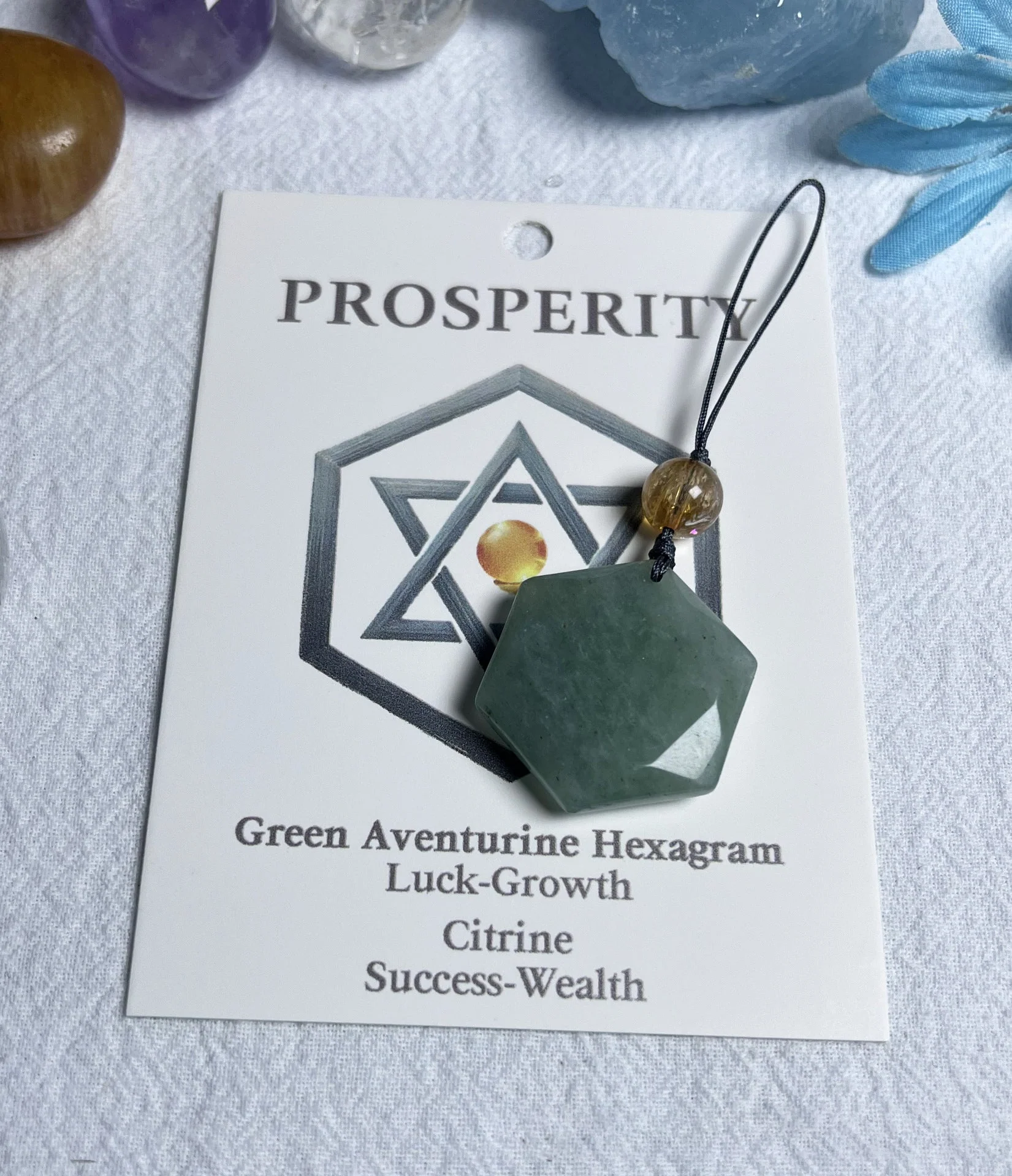 Natural crystal pendant-hexagon star crystal ornament - Image 3