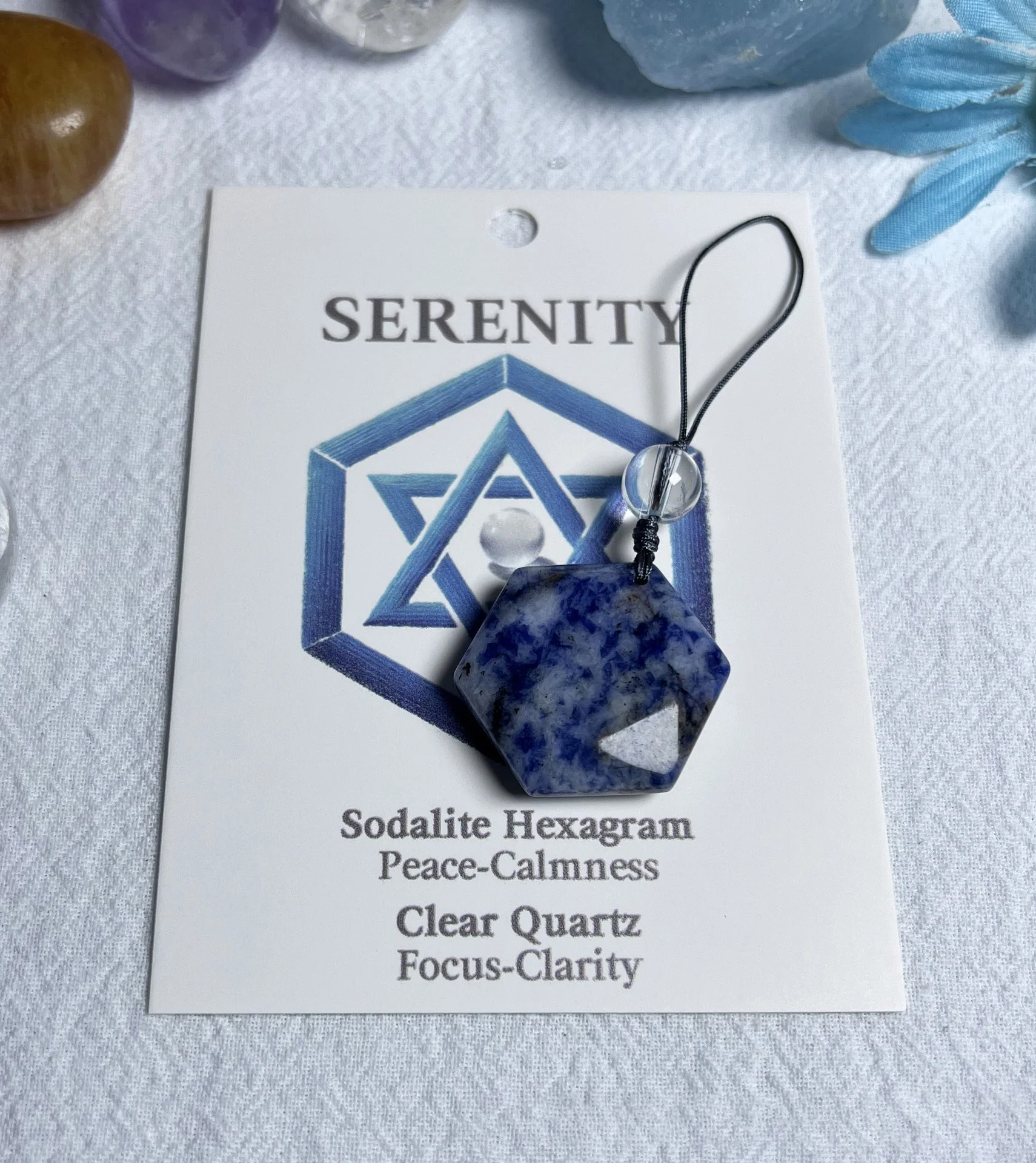 Natural crystal pendant-hexagon star crystal ornament - Image 4