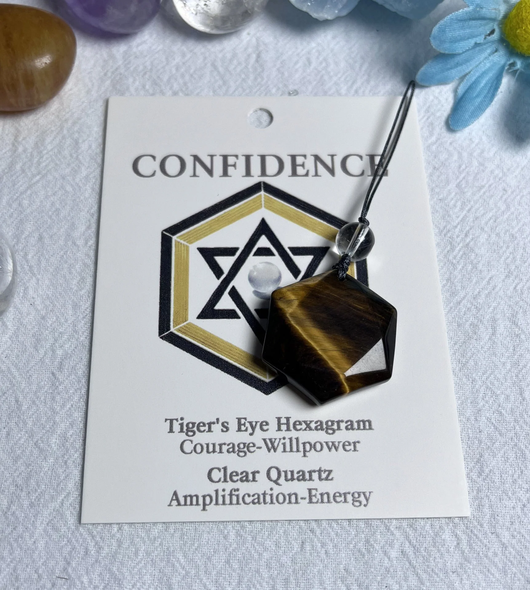 Natural crystal pendant-hexagon star crystal ornament - Image 6