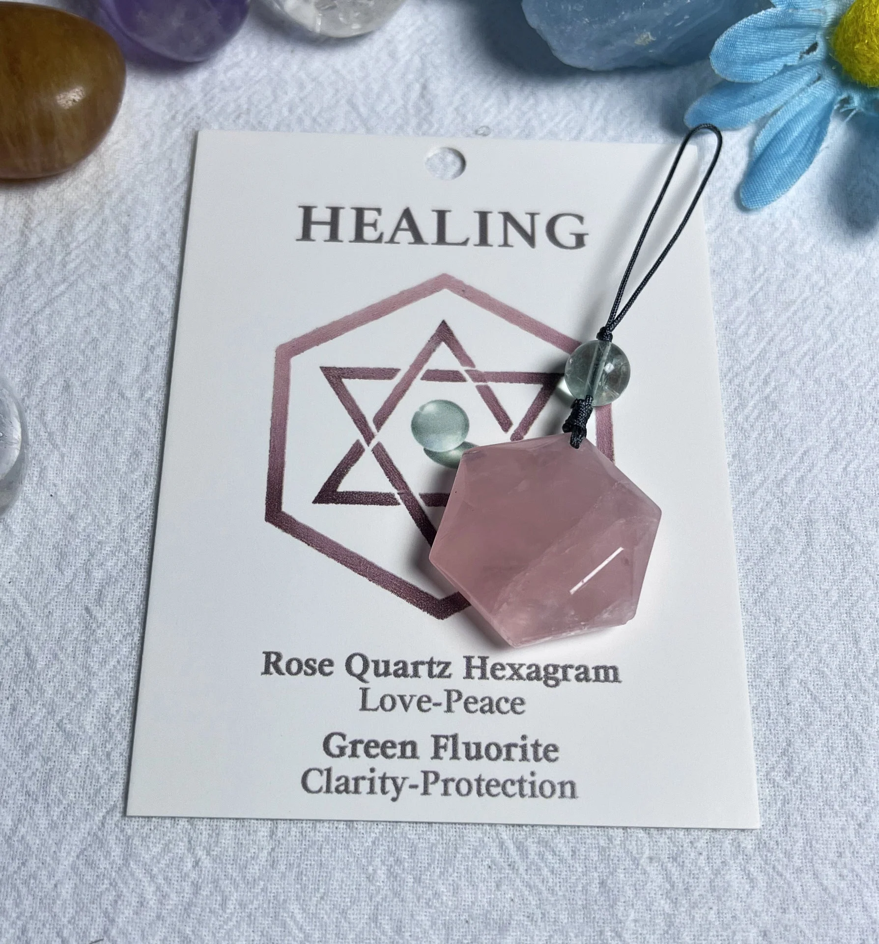 Natural crystal pendant-hexagon star crystal ornament - Image 9