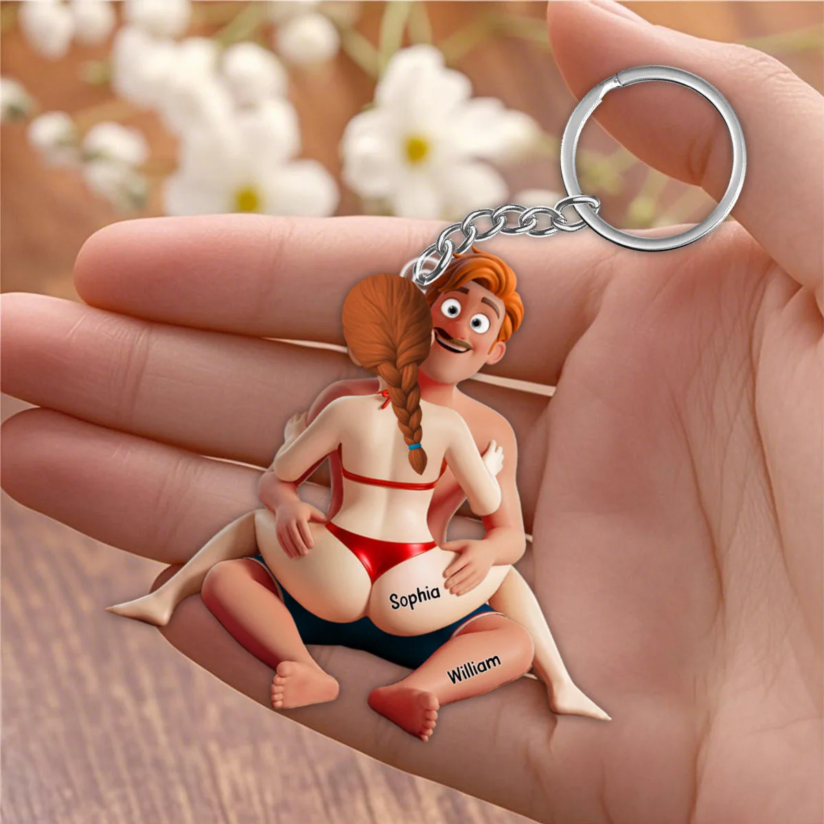 Naughty Hugging Couple Keychain - Personalized Gifts For Couples - Image 7
