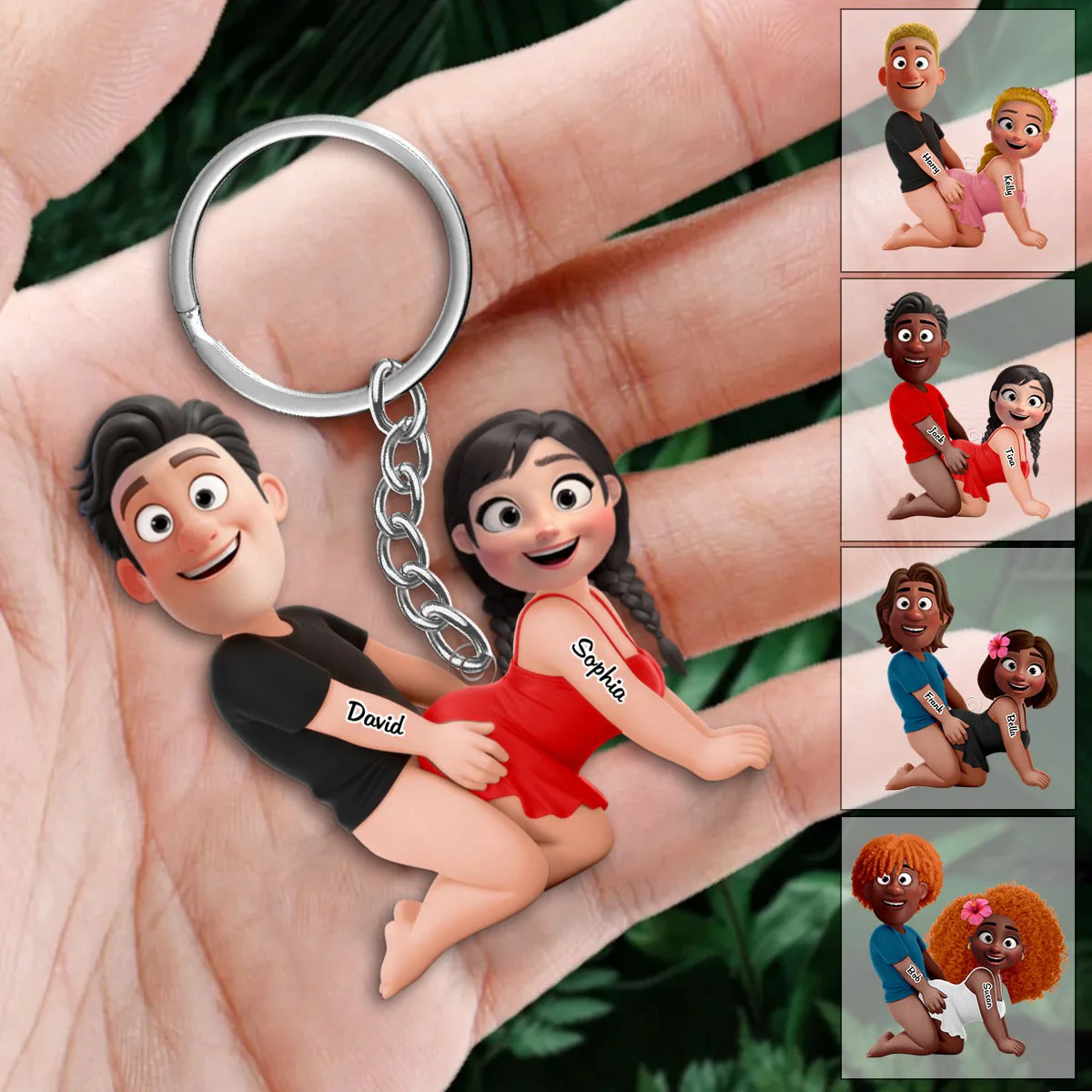 Naughty Personalized Couple  Acrylic Keychain - Gifts For Couple - Image 2