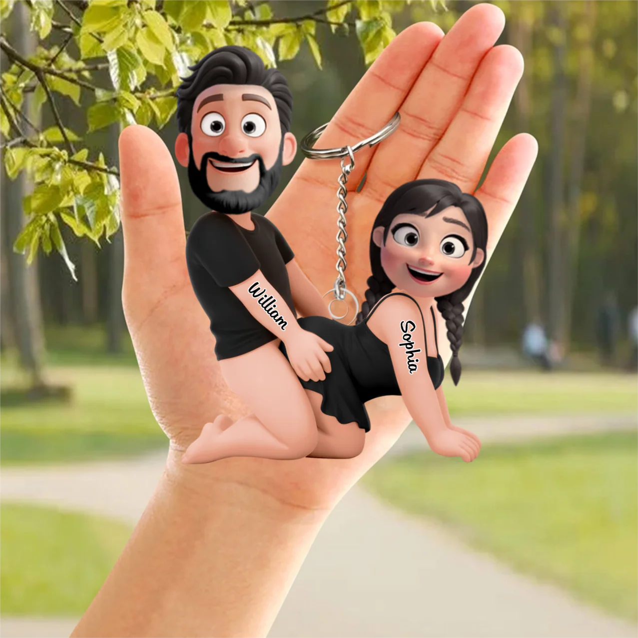 Naughty Personalized Couple  Acrylic Keychain - Gifts For Couple - Image 4