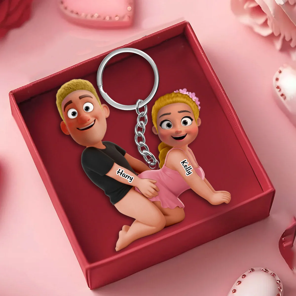 Naughty Personalized Couple  Acrylic Keychain - Gifts For Couple - Image 5