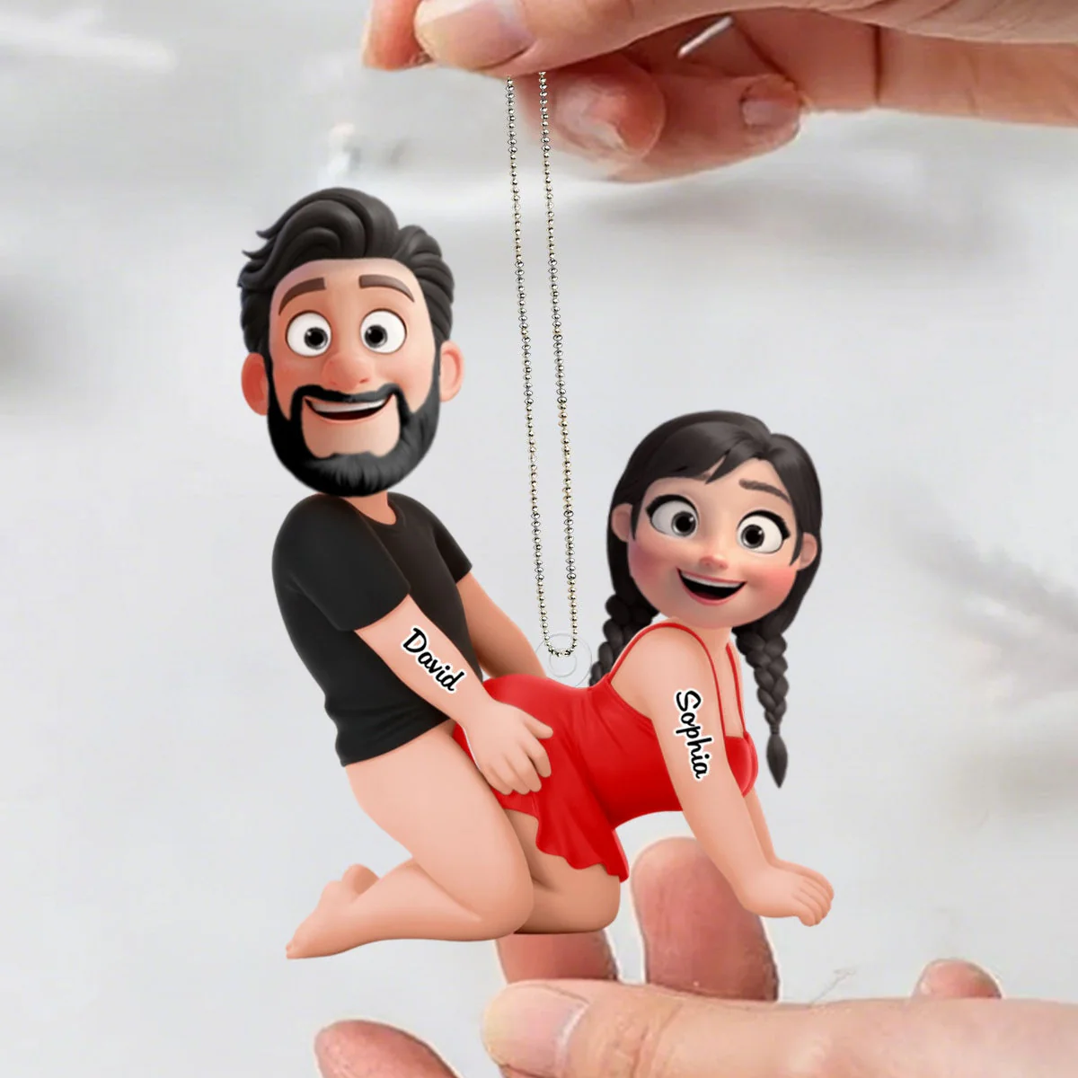 Naughty Personalized Couple Acrylic Ornament - Gifts For Couple - Image 2