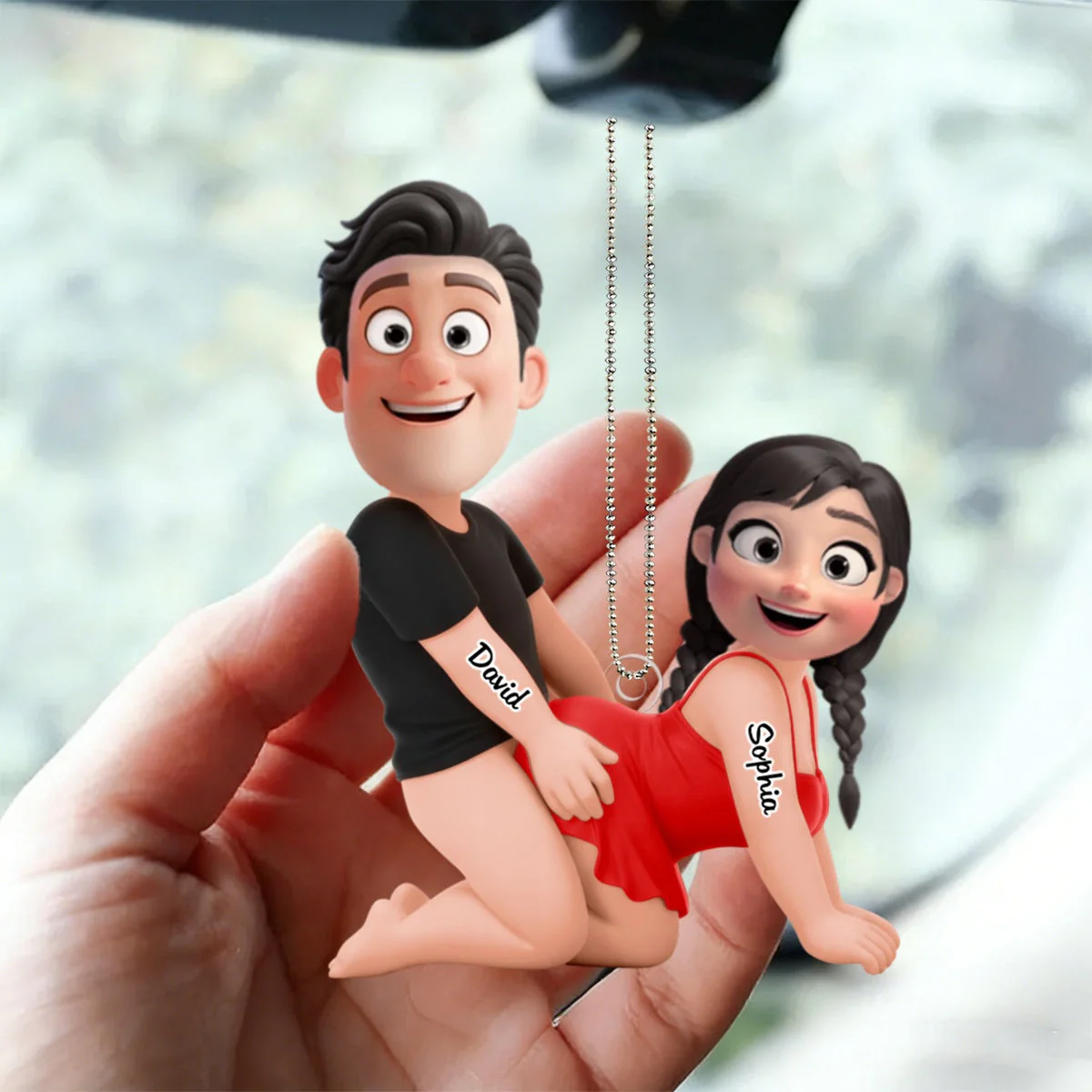 Naughty Personalized Couple Acrylic Ornament - Gifts For Couple - Image 3
