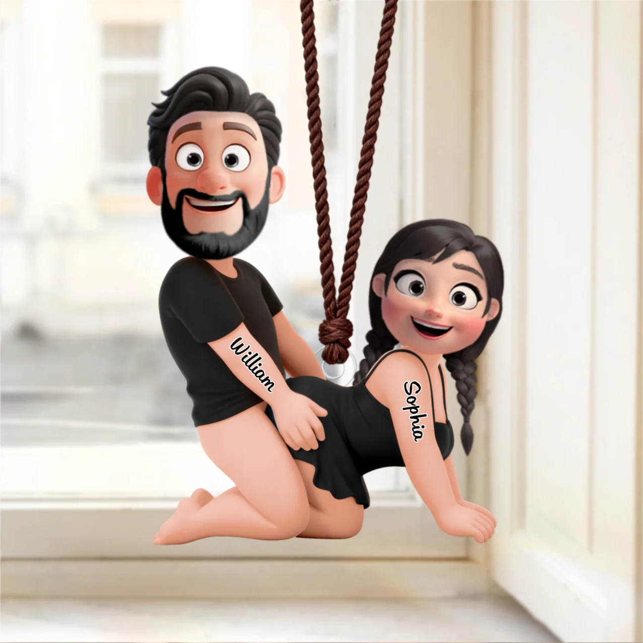 Naughty Personalized Couple Acrylic Ornament - Gifts For Couple - Image 5