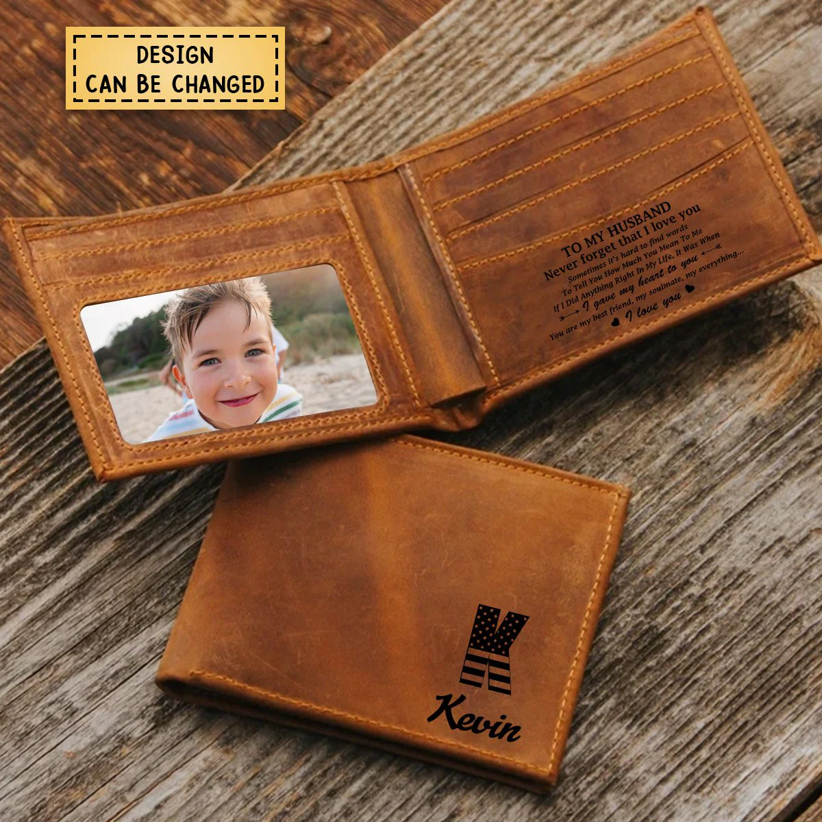 Never Forget That I Love You - Personalized Leather Wallet - Image 3