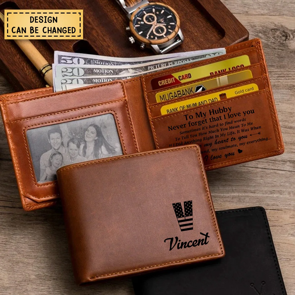 Never Forget That I Love You - Personalized Leather Wallet - Image 4