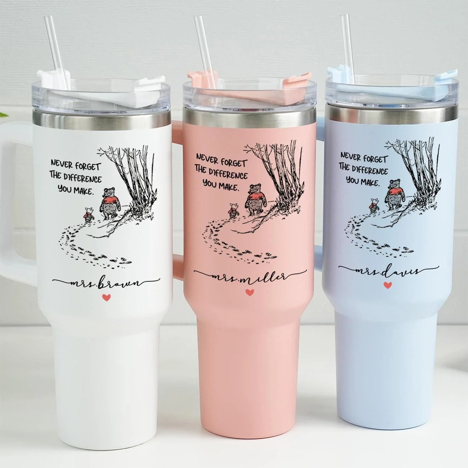 Never Forget the Difference You Make Personalized 40oz Tumbler Teacher Appreciation Gift - Image 3