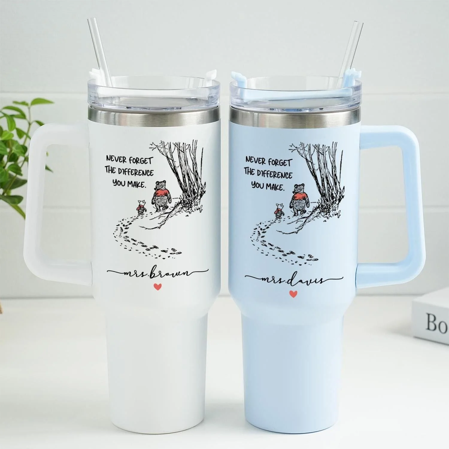 Never Forget the Difference You Make Personalized 40oz Tumbler Teacher Appreciation Gift - Image 4