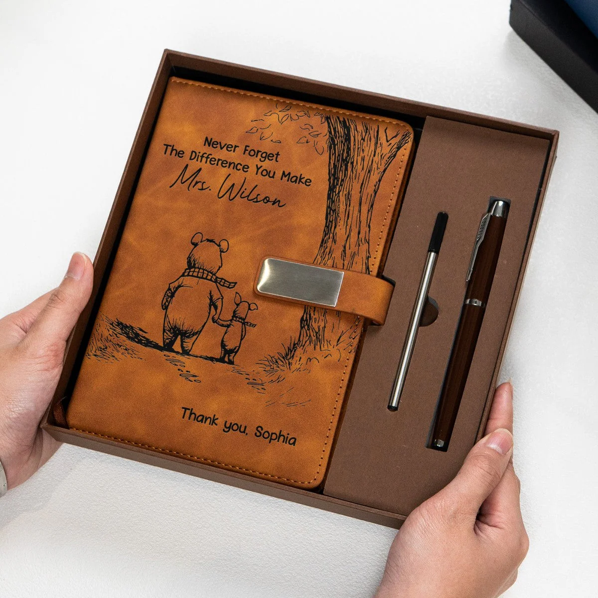 Never Forget The Difference You Make Thank You Teacher - Personalized Notebook Set - Image 3