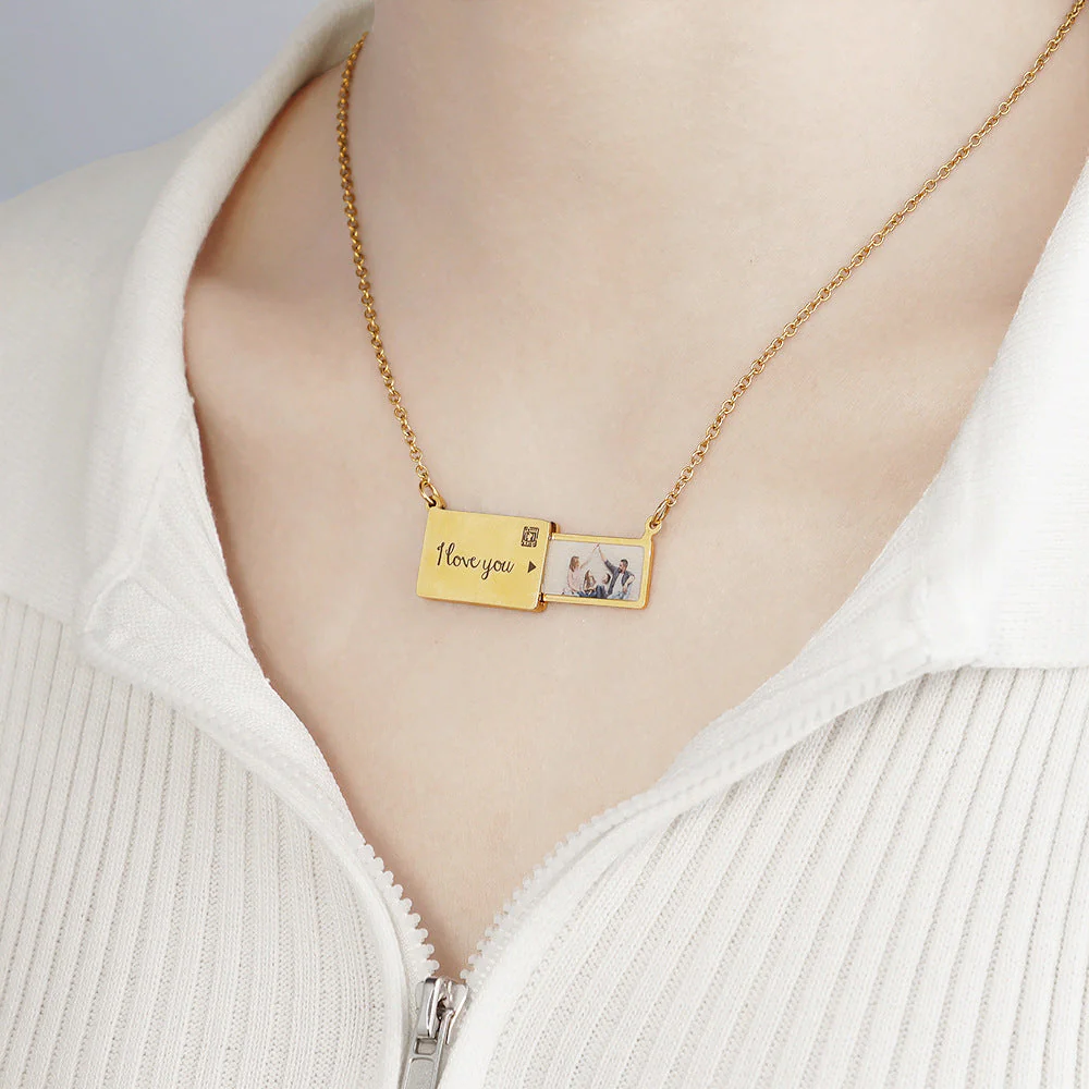 Custom Precious Memory Photo Stamp Necklace - Image 4