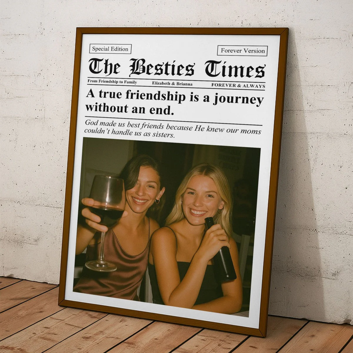 Newspaper The BFF Times - Upload Best Friend, Bestie Photo - Personalized Photo Poster Gift For Friend, Bestie - Image 2