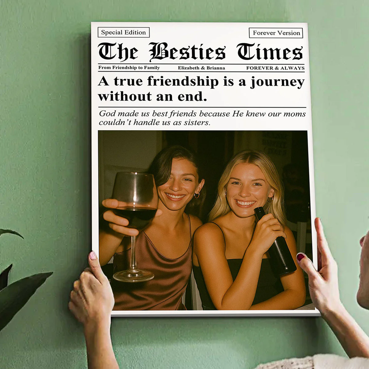 Newspaper The BFF Times - Upload Best Friend, Bestie Photo - Personalized Photo Poster Gift For Friend, Bestie - Image 4