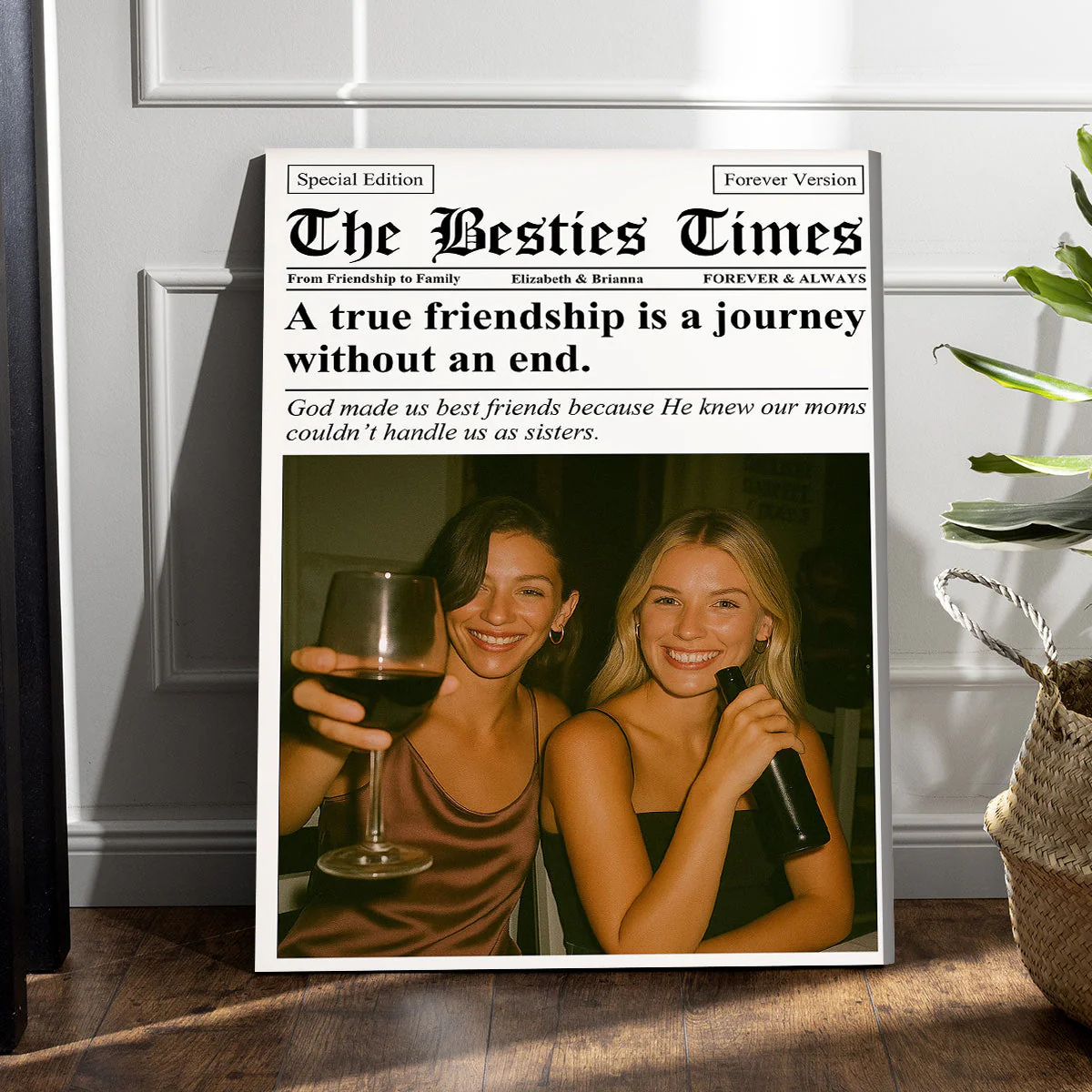 Newspaper The BFF Times - Upload Best Friend, Bestie Photo - Personalized Photo Poster Gift For Friend, Bestie - Image 5