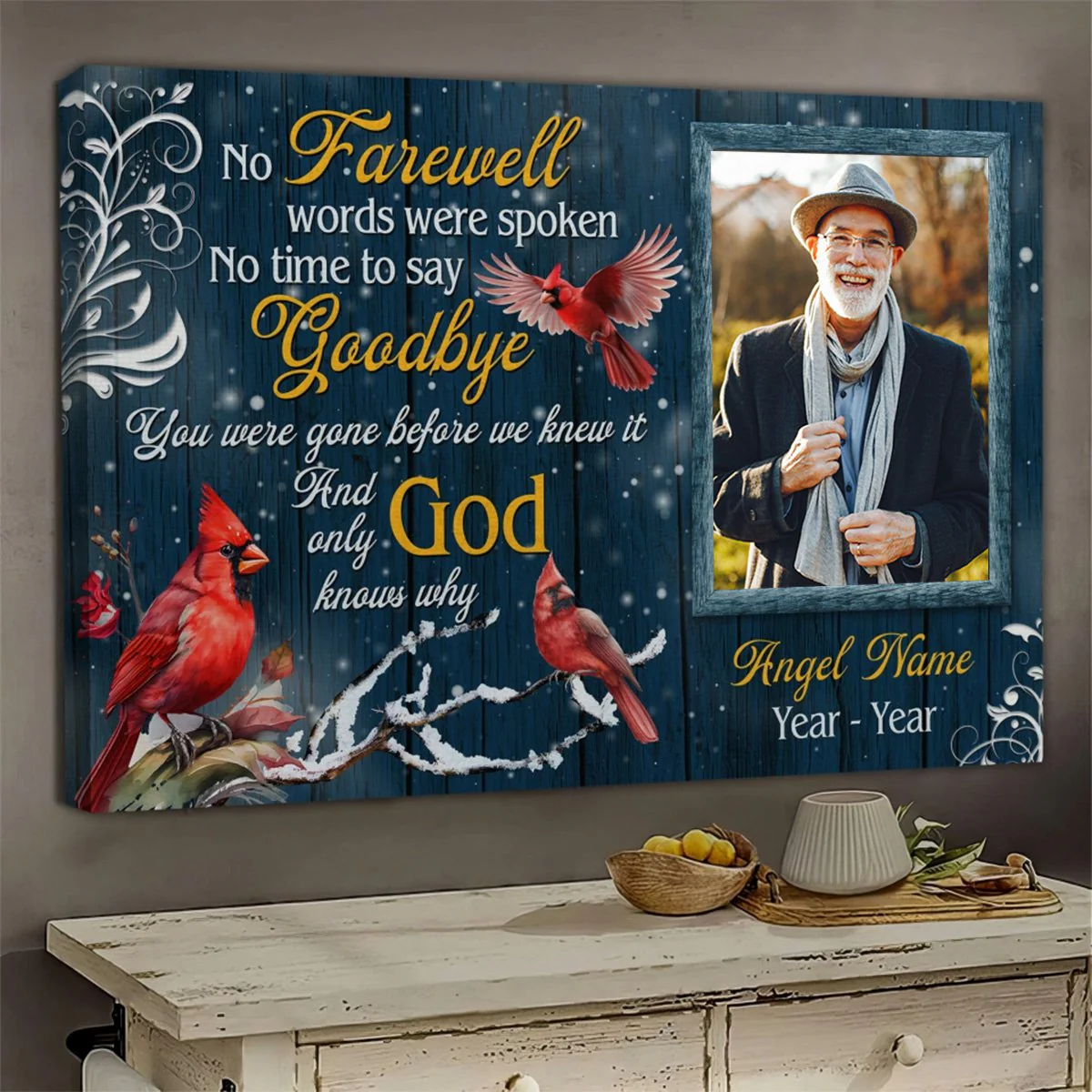No Farewell Words Were Spoken Personalized Memorial Poster - Image 3