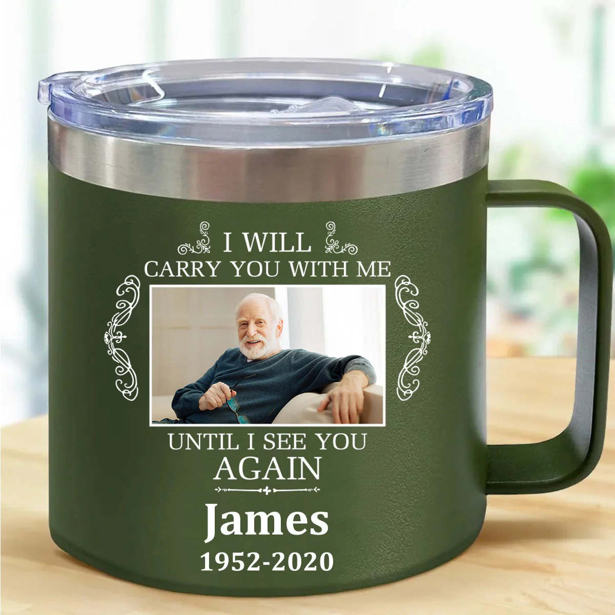 Not A Day Goes By That You Are Not Missed - Personalized 14oz Stainless Steel Tumbler With Handle - Image 10