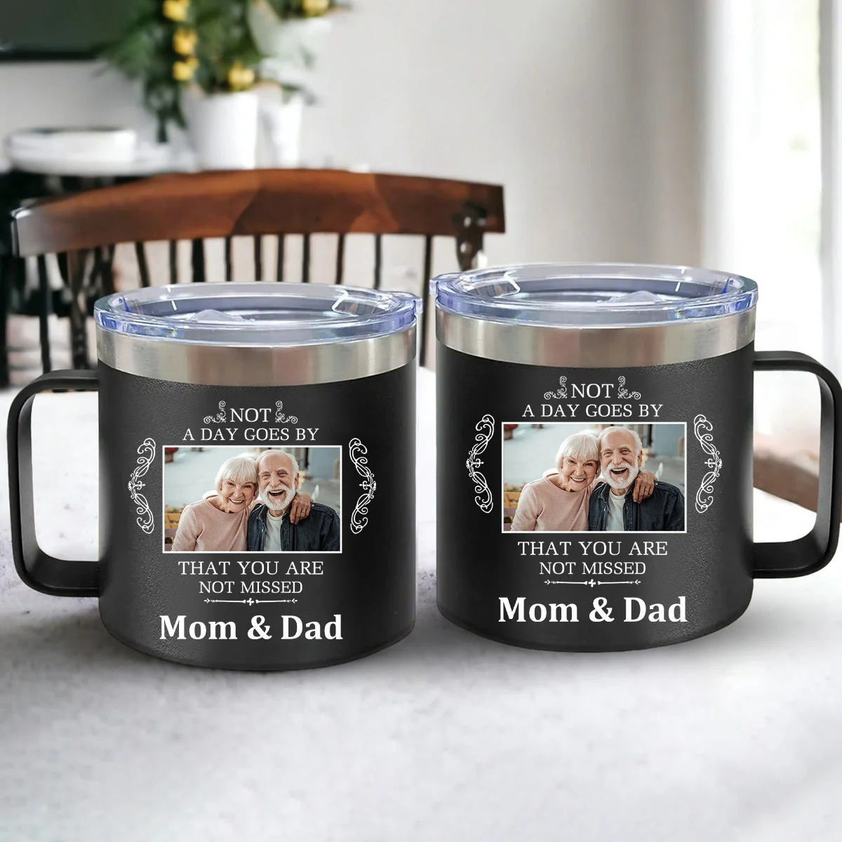 Not A Day Goes By That You Are Not Missed - Personalized 14oz Stainless Steel Tumbler With Handle - Image 11