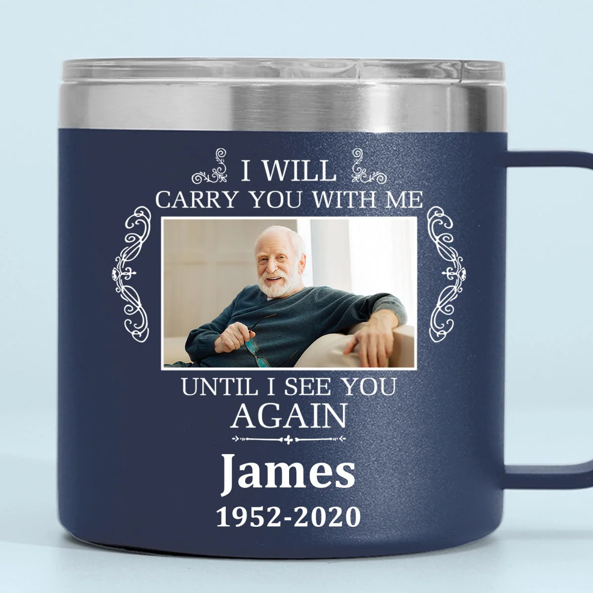 Not A Day Goes By That You Are Not Missed - Personalized 14oz Stainless Steel Tumbler With Handle - Image 5