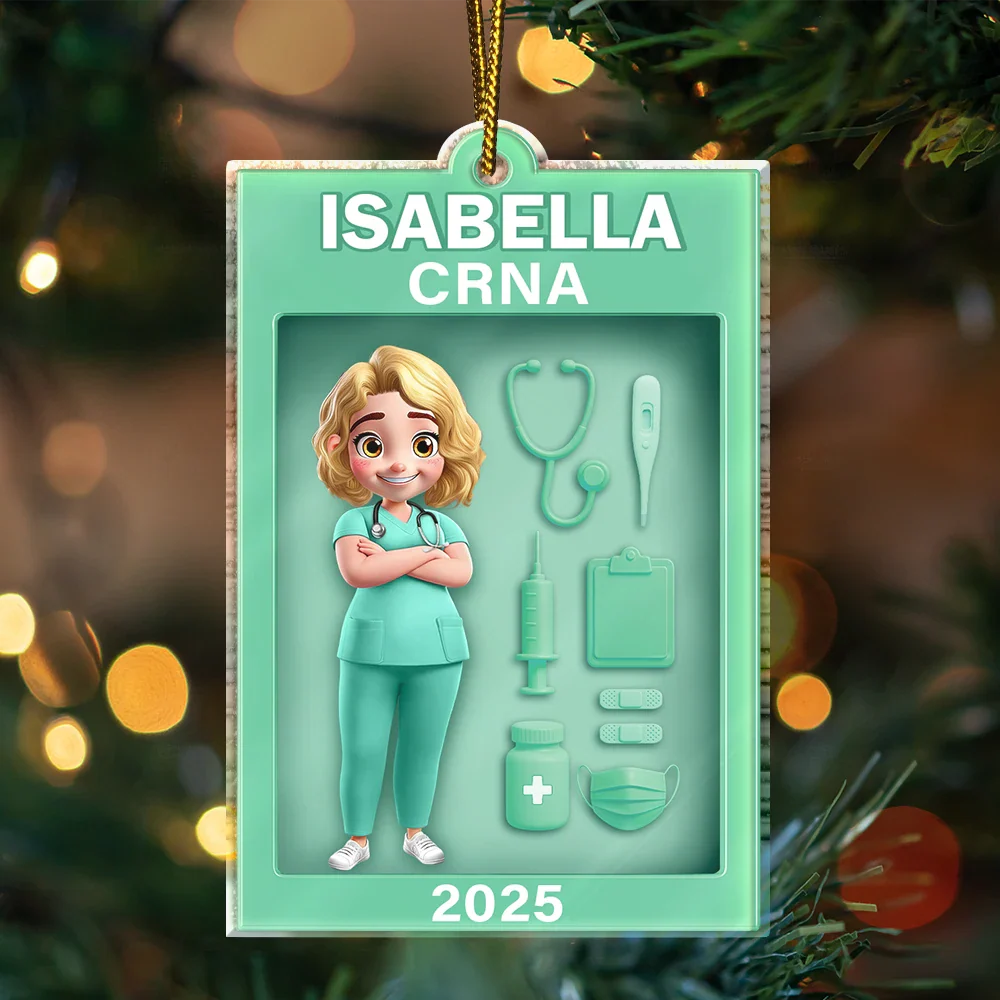 Nurse Toy Box - Personalized Custom Shaped Acrylic Ornament - Image 3