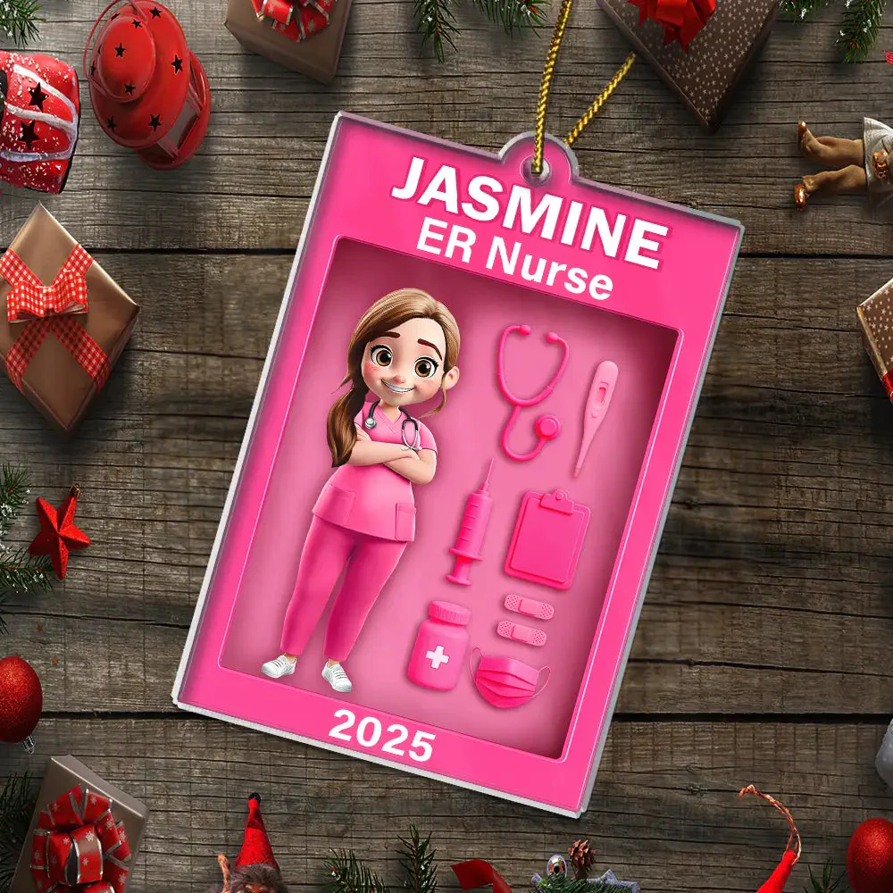 Nurse Toy Box - Personalized Custom Shaped Acrylic Ornament - Image 5