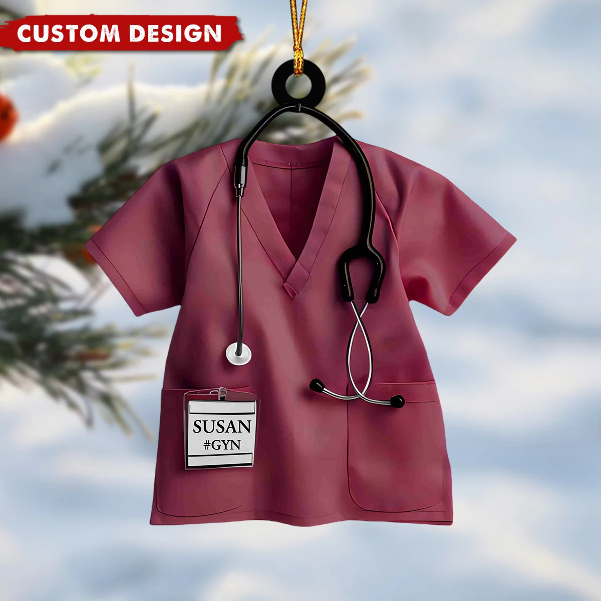 Nurse Uniform Custom Name Ornament, Christmas Gift For Nurse - Image 2