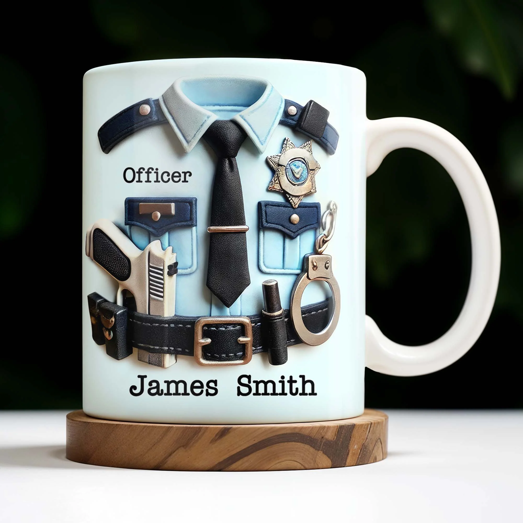 Officer, Police Uniform, Badge and Handcuffs, Custom Coffee Mug, Personalized Gift For Police Officers - Image 5
