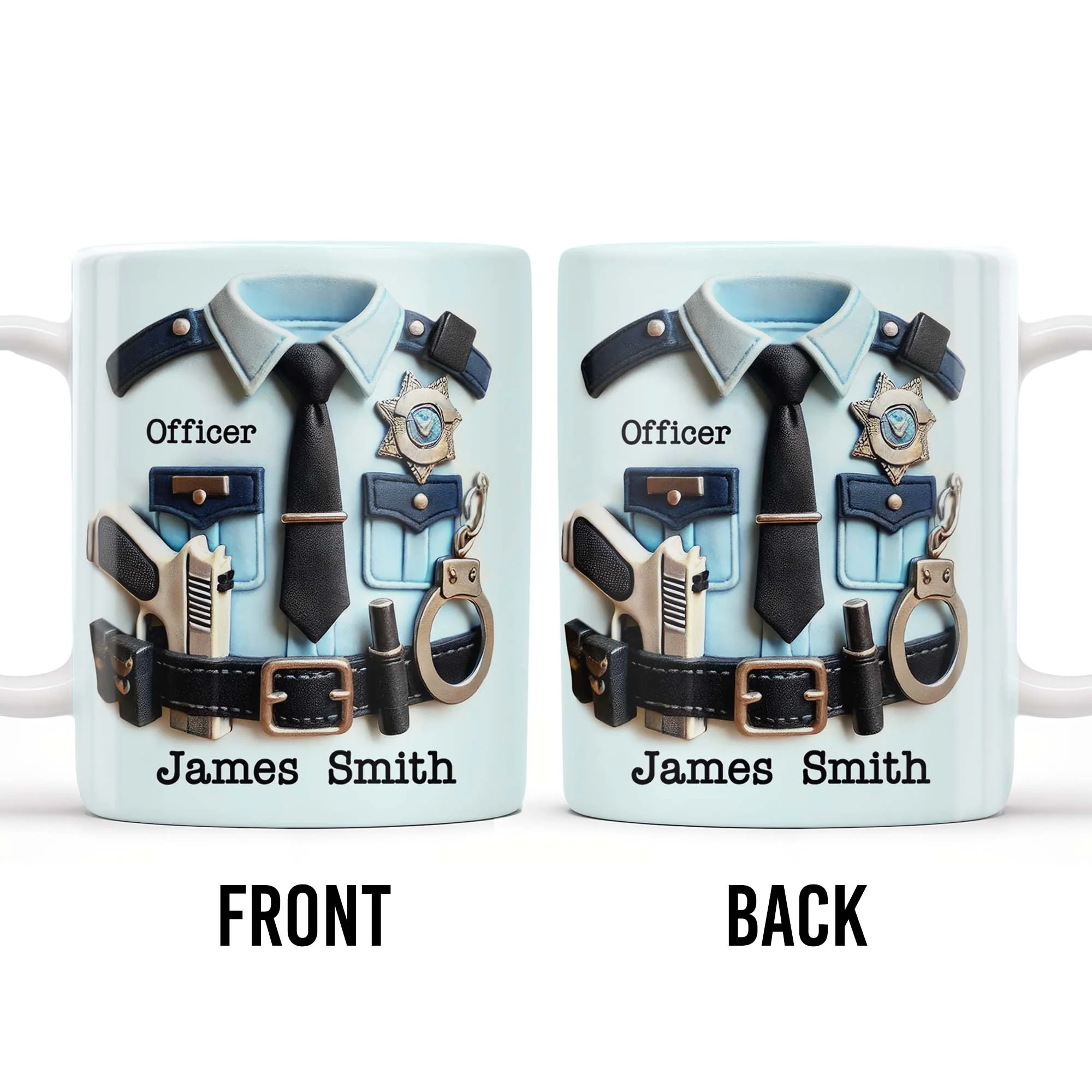 Officer, Police Uniform, Badge and Handcuffs, Custom Coffee Mug, Personalized Gift For Police Officers - Image 8