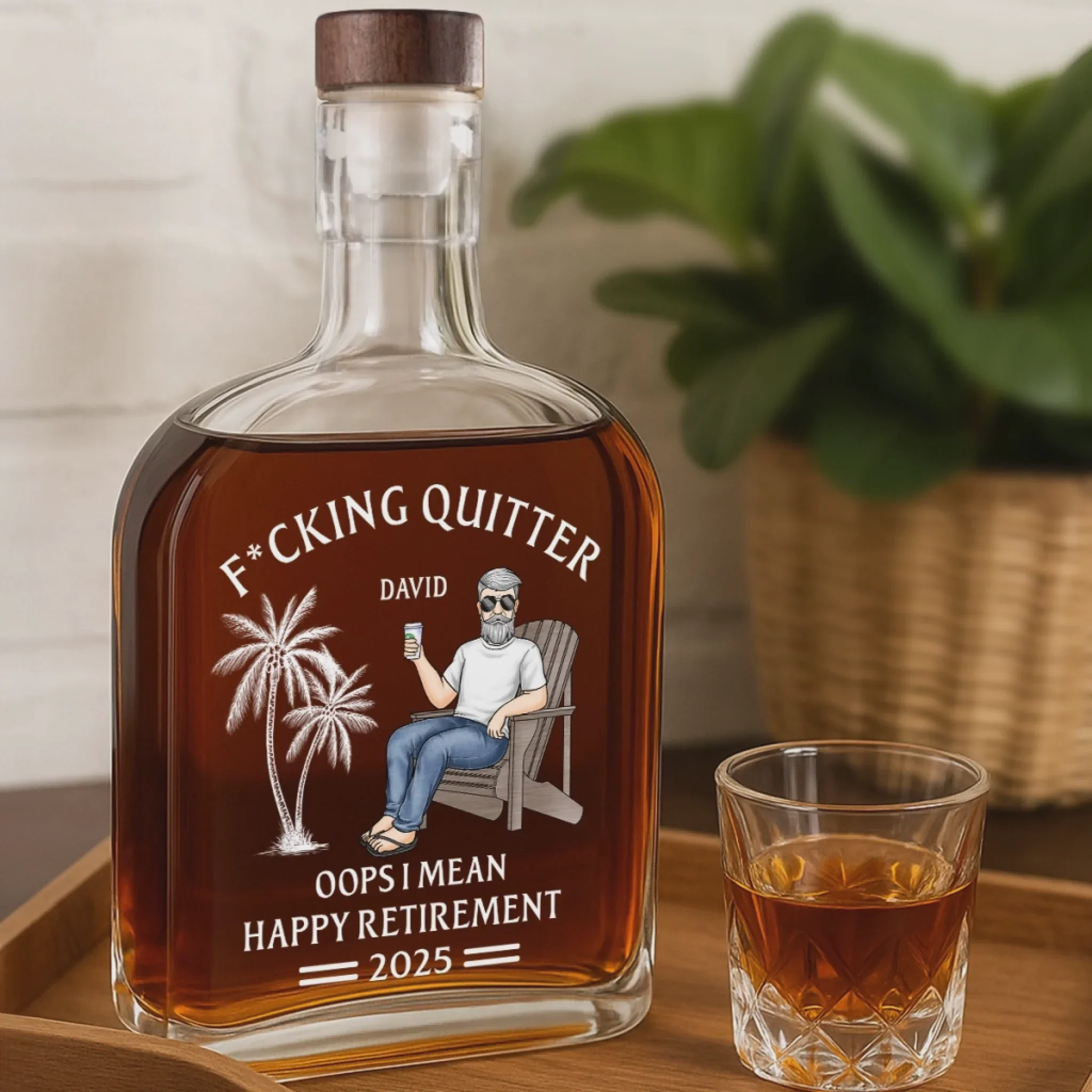 Officially Done - Coworker Personalized Custom Whiskey Bottle - Image 2