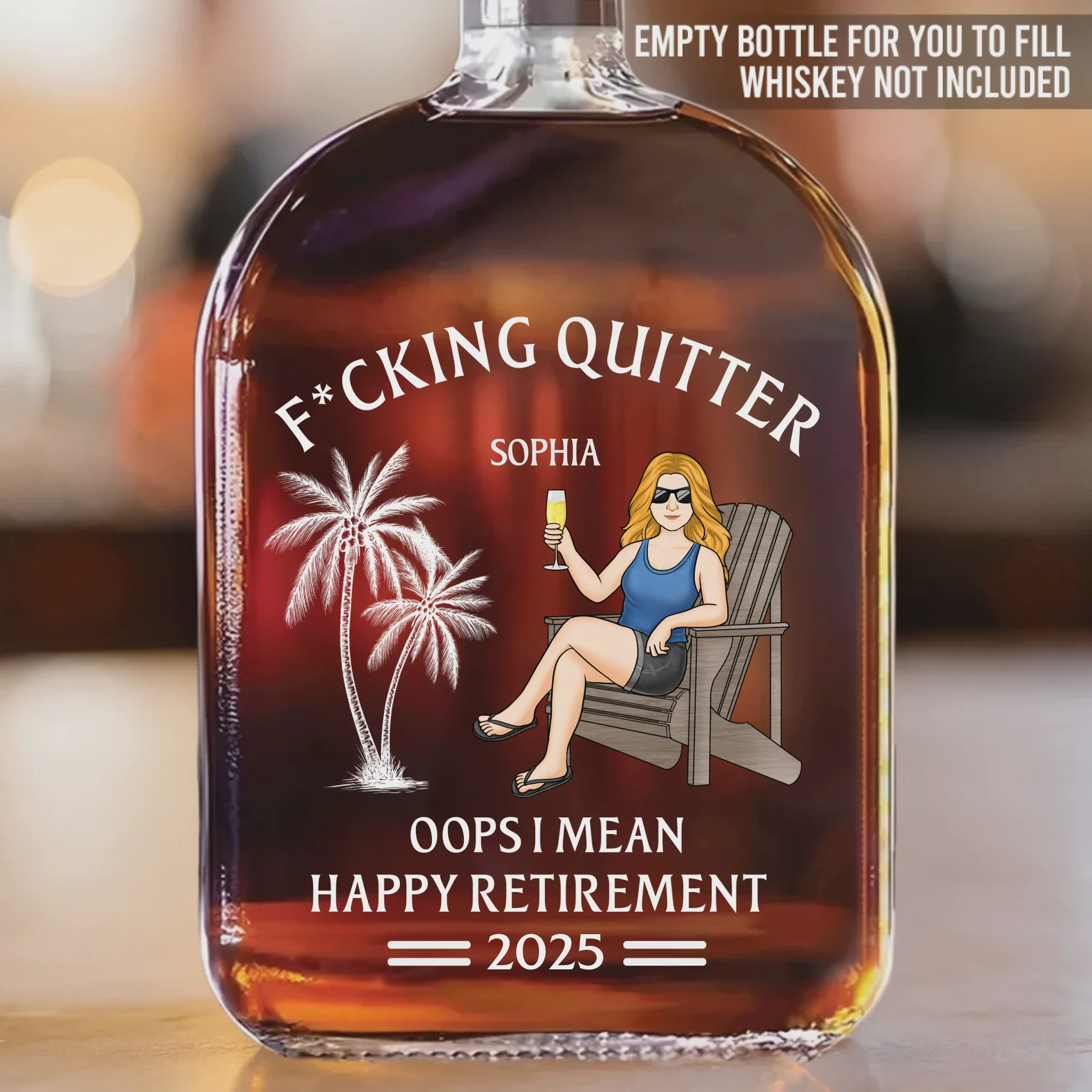 Officially Done - Coworker Personalized Custom Whiskey Bottle - Image 3