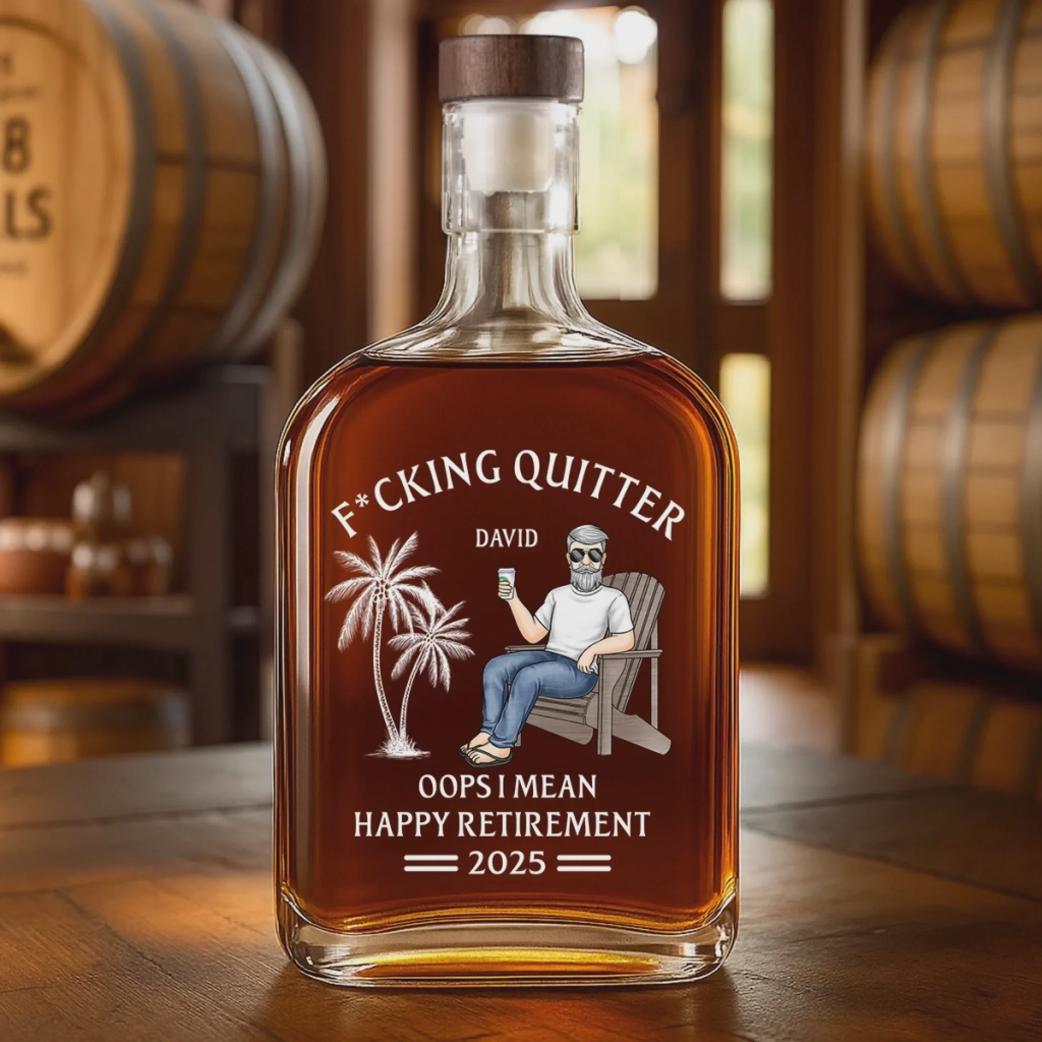 Officially Done - Coworker Personalized Custom Whiskey Bottle - Image 4