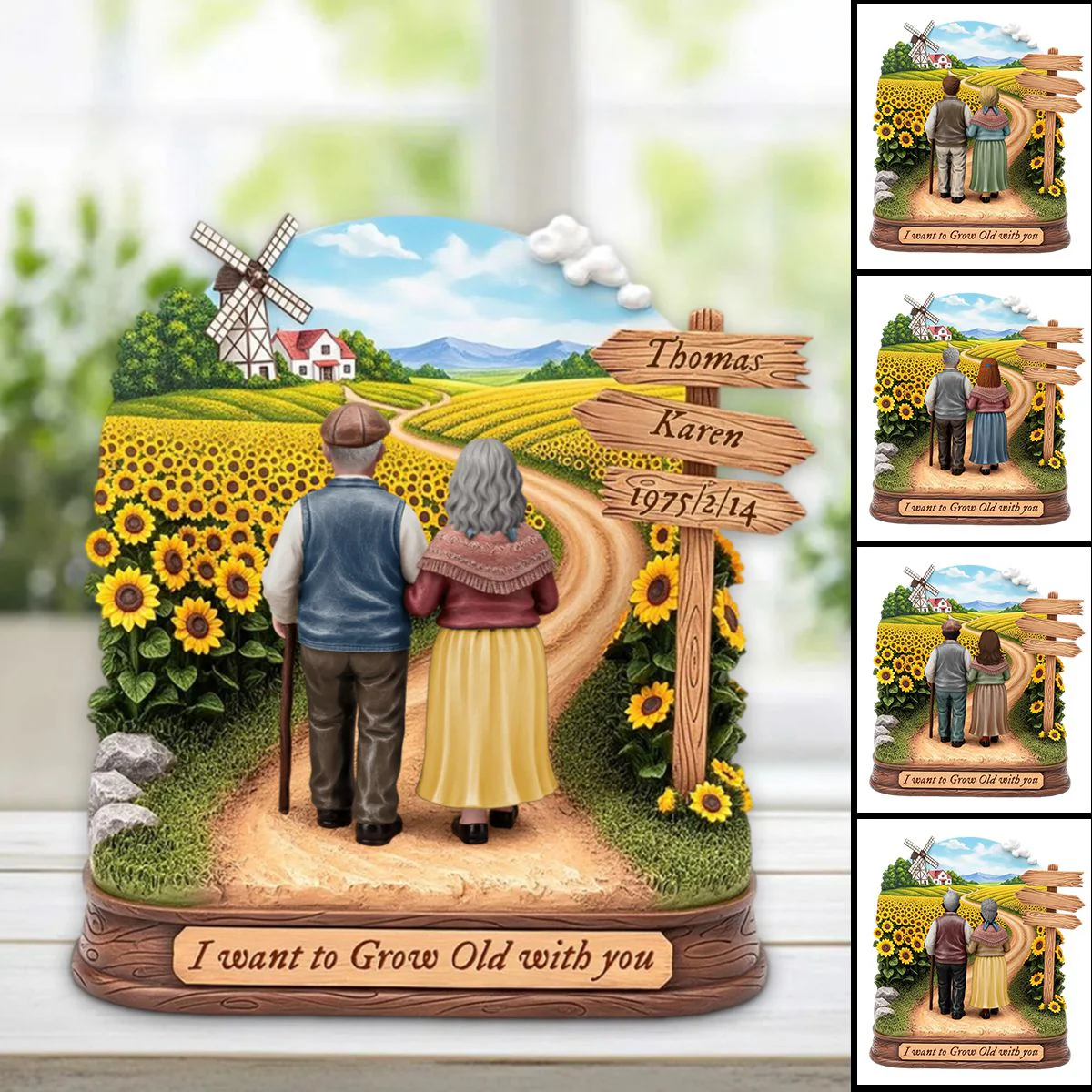 Old Couple Acrylic Plaque-Personalized Anniversary Gift for Old Married Couples - Image 2