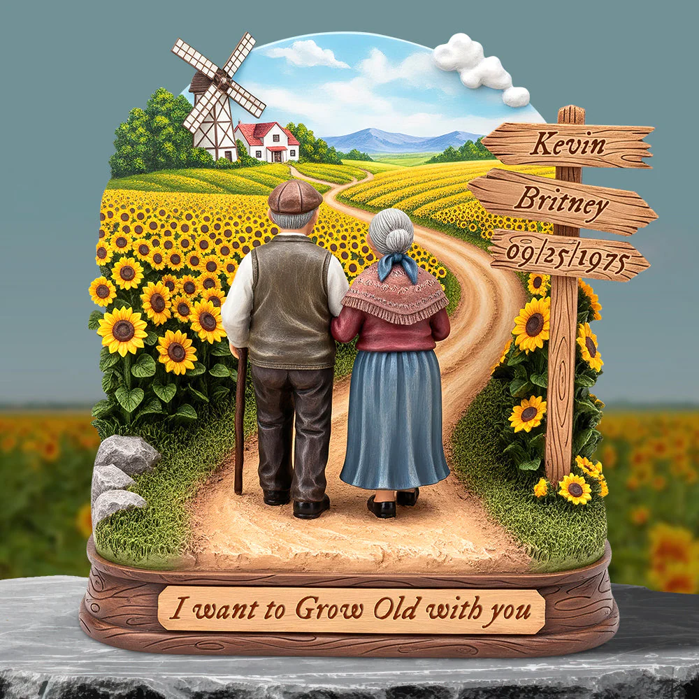 Old Couple Acrylic Plaque-Personalized Anniversary Gift for Old Married Couples - Image 3