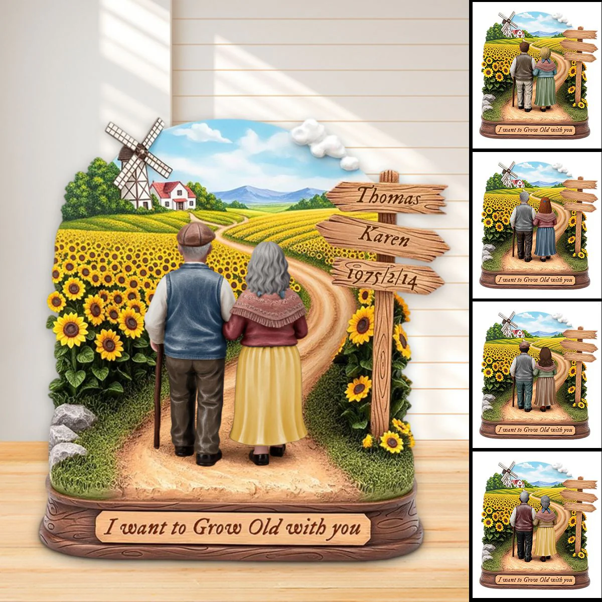 Old Couple Acrylic Plaque-Personalized Anniversary Gift for Old Married Couples - Image 4