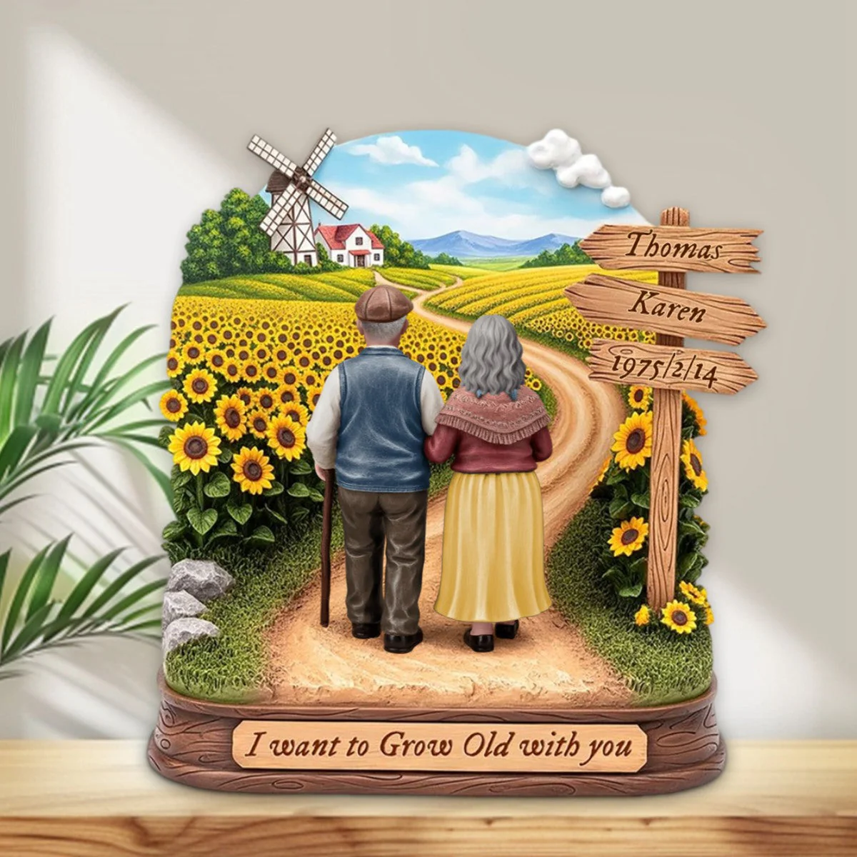 Old Couple Acrylic Plaque-Personalized Anniversary Gift for Old Married Couples - Image 5