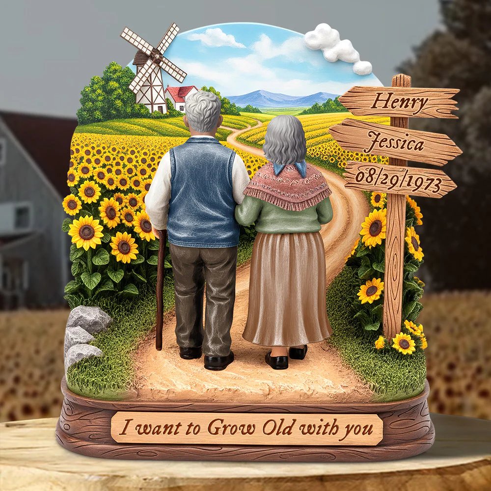 Old Couple Acrylic Plaque-Personalized Anniversary Gift for Old Married Couples - Image 6