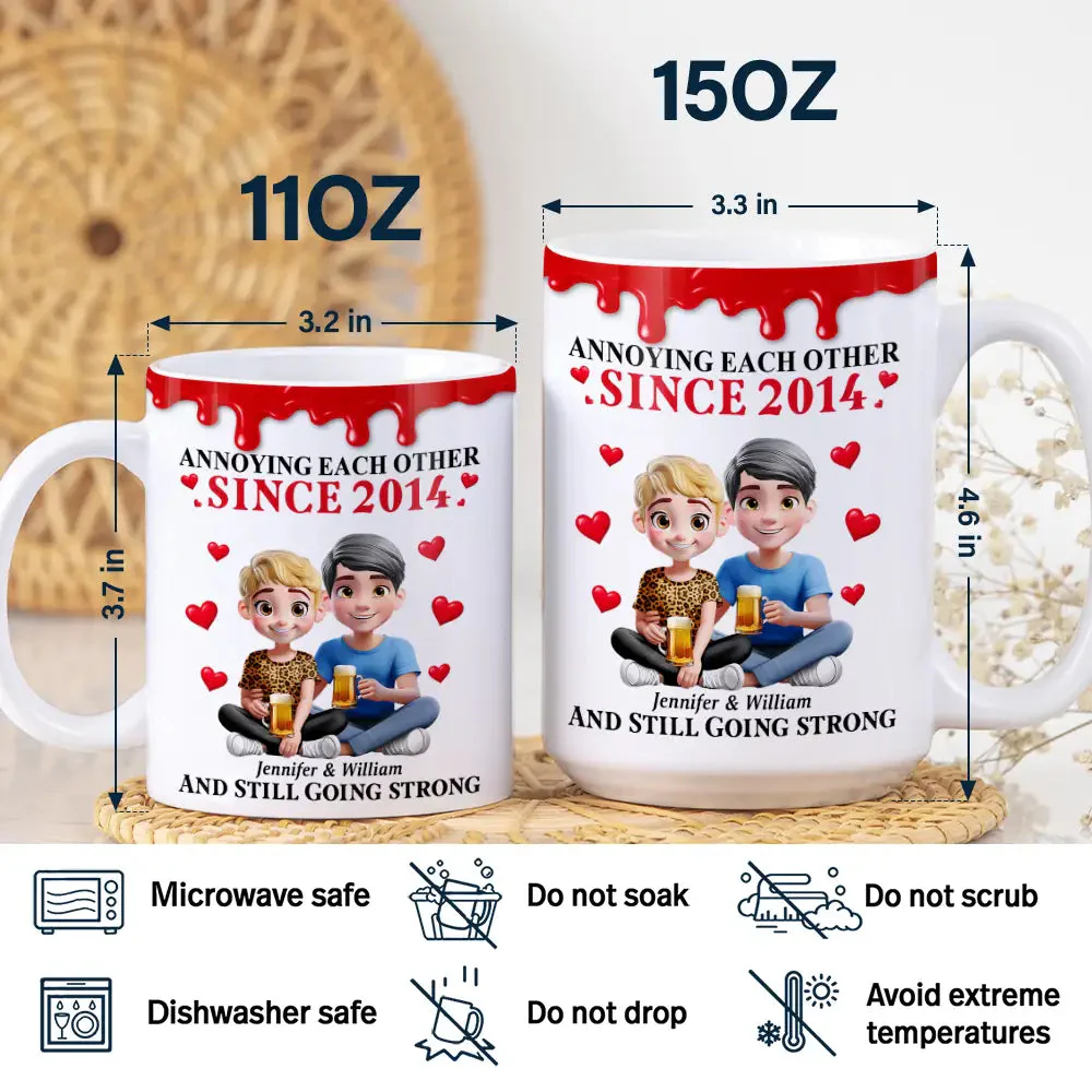 Old Couple Annoying Each Other 3D Effect - Personalized White Edge-to-Edge Mug - Image 5