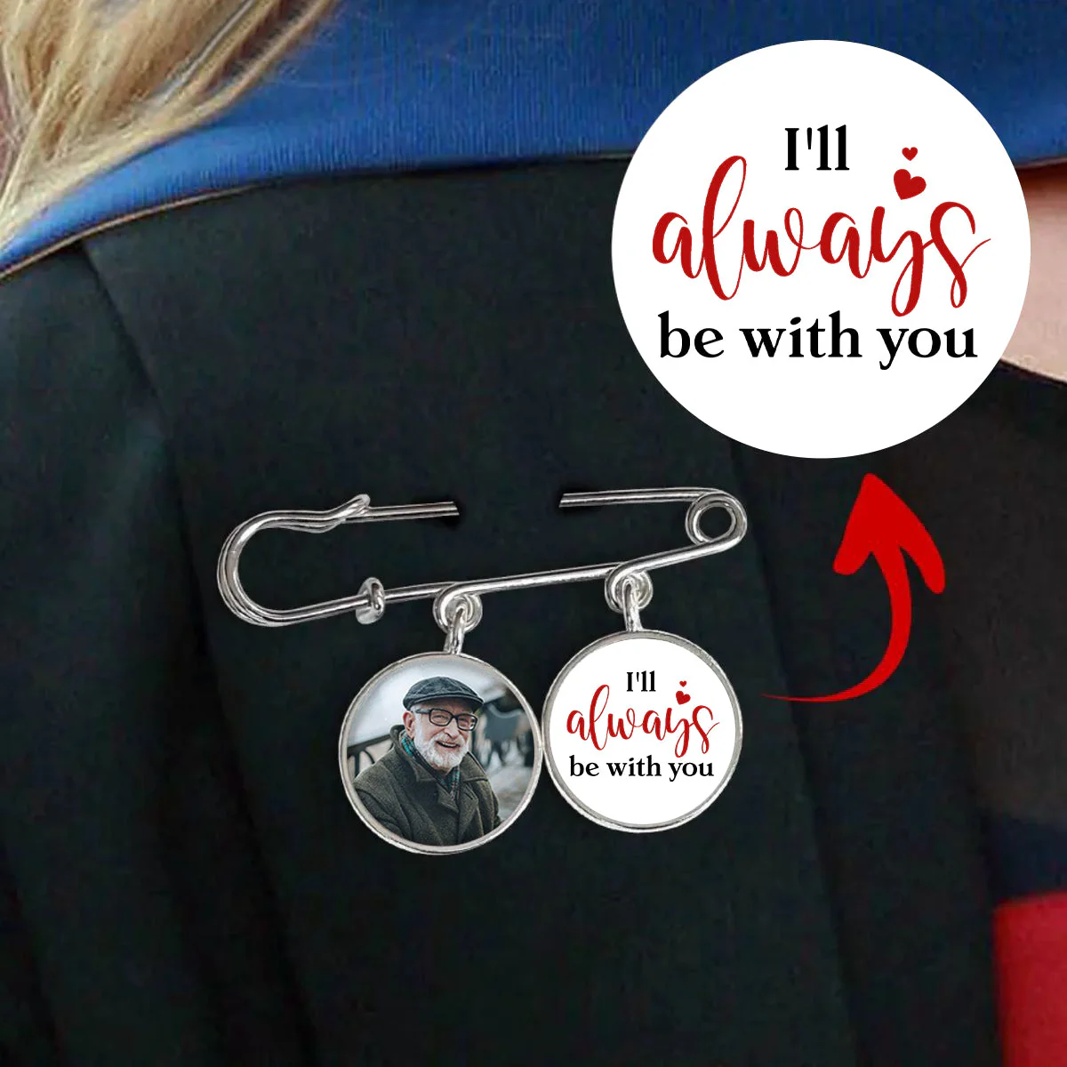 On Your Graduation Day Know That I Am Walking Beside You Every Step of The Way - Personalized Lapel Pin - Image 2