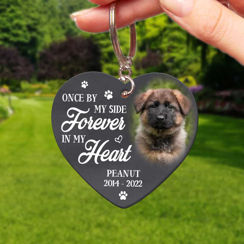 Once By My Side Forever In My Heart Personalized Memorial Keychain - Image 2