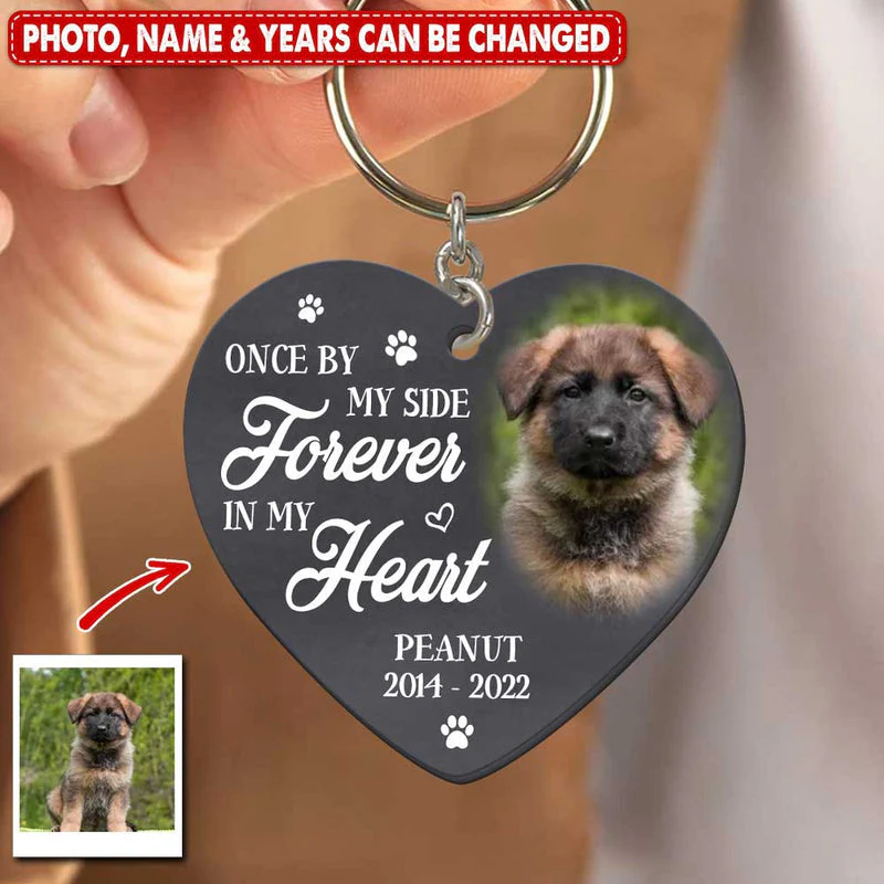Once By My Side Forever In My Heart Personalized Memorial Keychain - Image 3