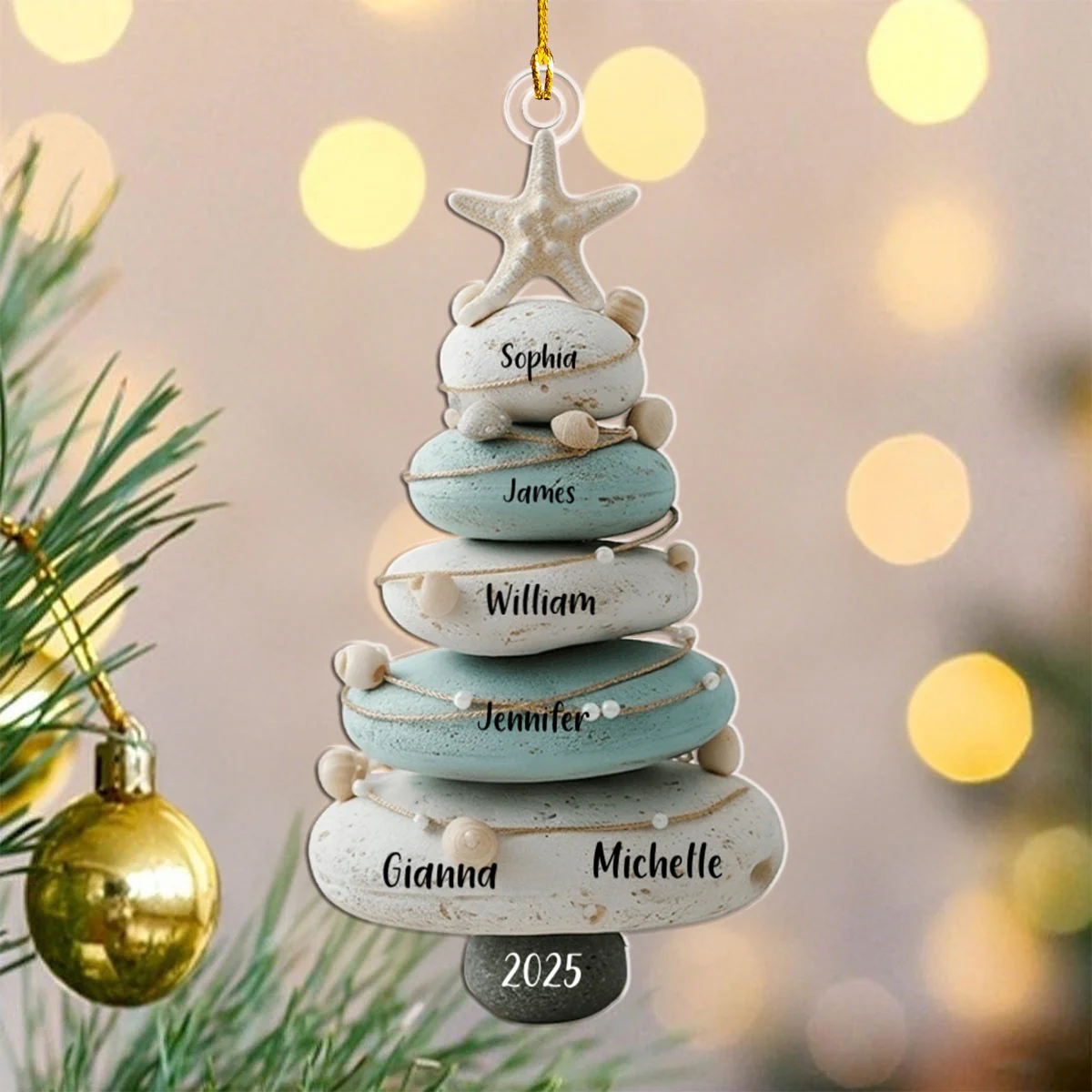 Our Family, Merry Christmas 2025 - Personalized Family Ornament - Image 2